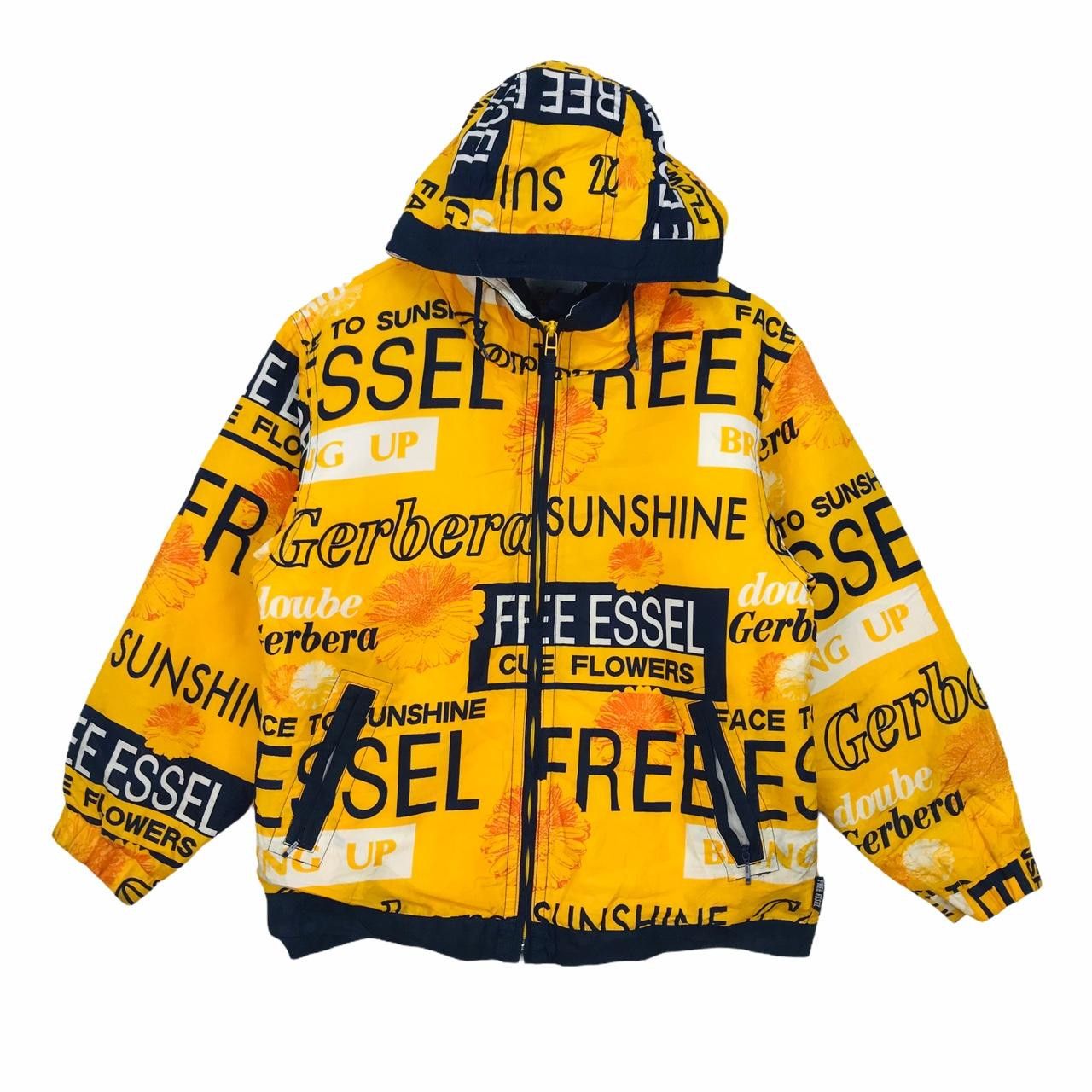 Vintage Vtg FREE ESSEL Zip Up Hoodie Jacket Spell Out Full Print Size US M / EU 48-50 / 2 - 1 Thumbnail
