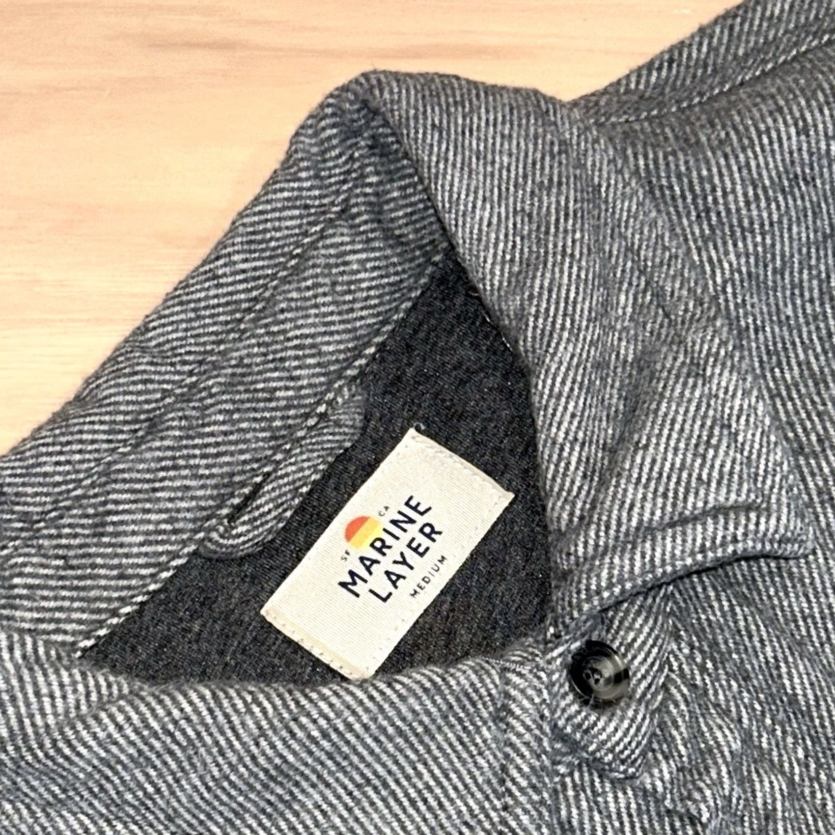 Marine Layer Marine Layer Karl Camping Shirt Flannel Shacket Shirt Men M Gray Pockets Button Down Lightweight Lined Casual Outdoor Jacket Size US M / EU 48-50 / 2 - 5 Thumbnail