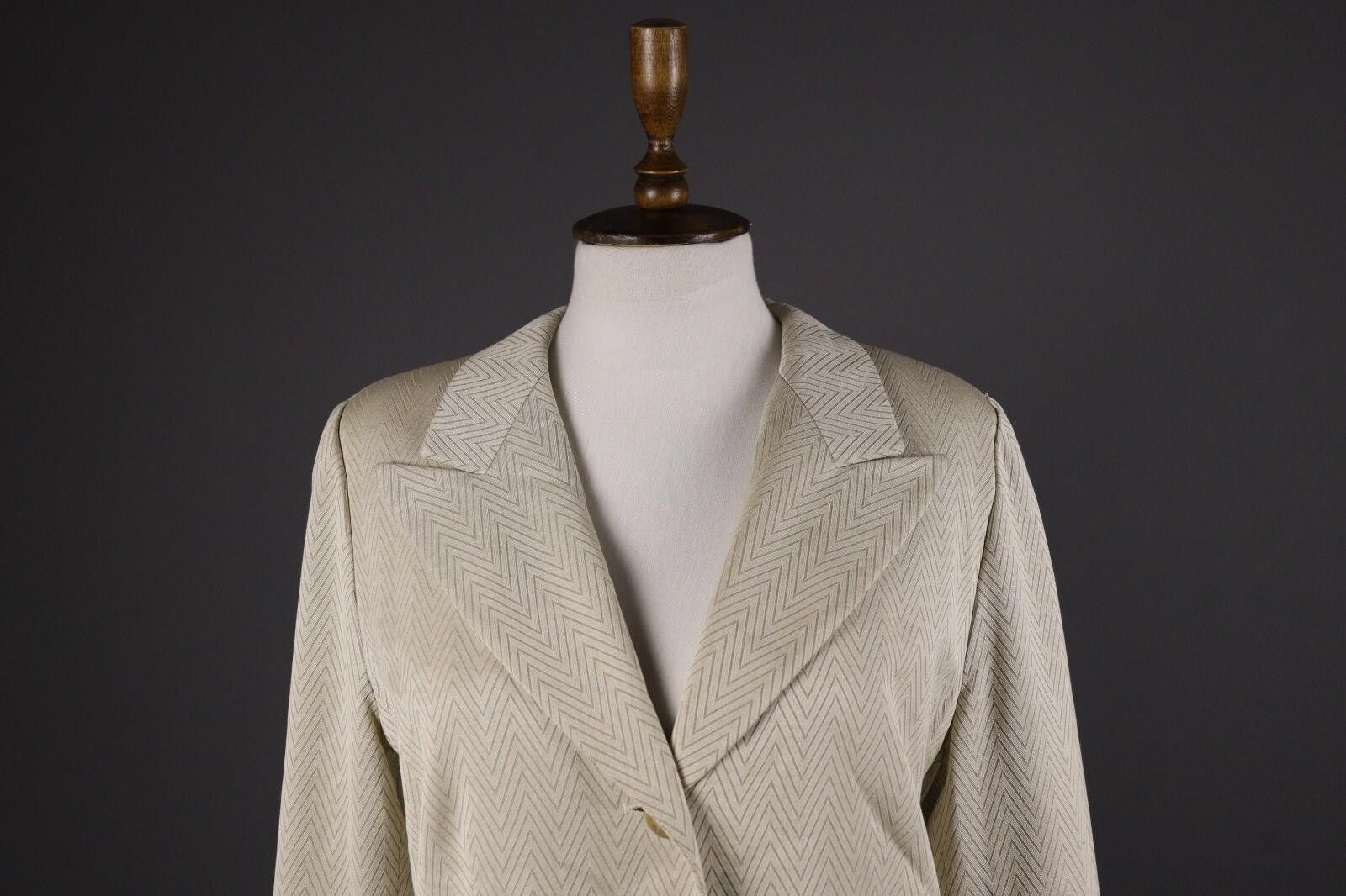 Escada Escada by Margaretha Ley Beige Wool Stripe Jacket Size 40 Size M / US 6-8 / IT 42-44 - 2 Thumbnail