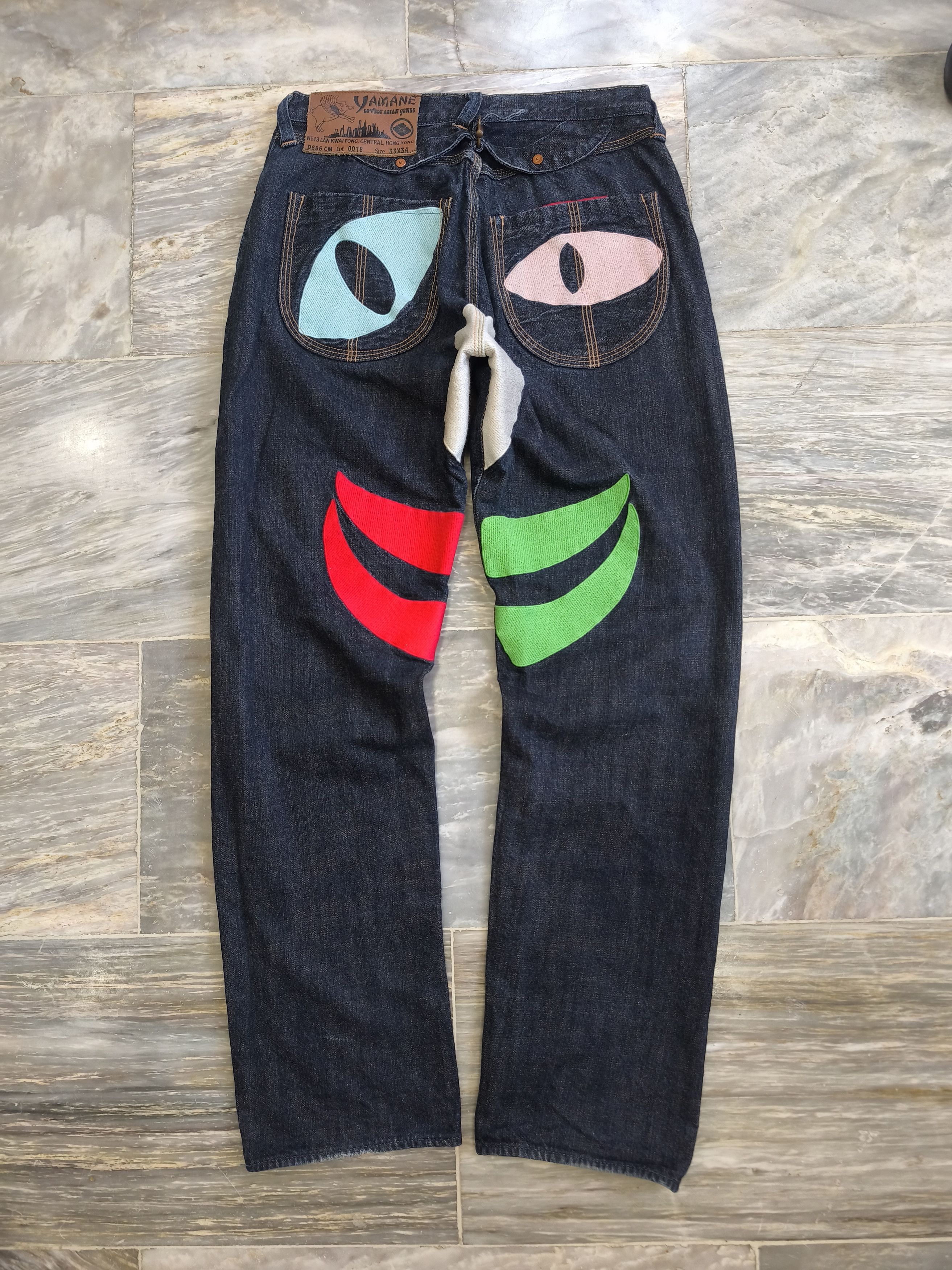 Evisu Rare Evisu Yamane Picasso Embroidery Selvedge Denim Size US 33 - 1 Thumbnail