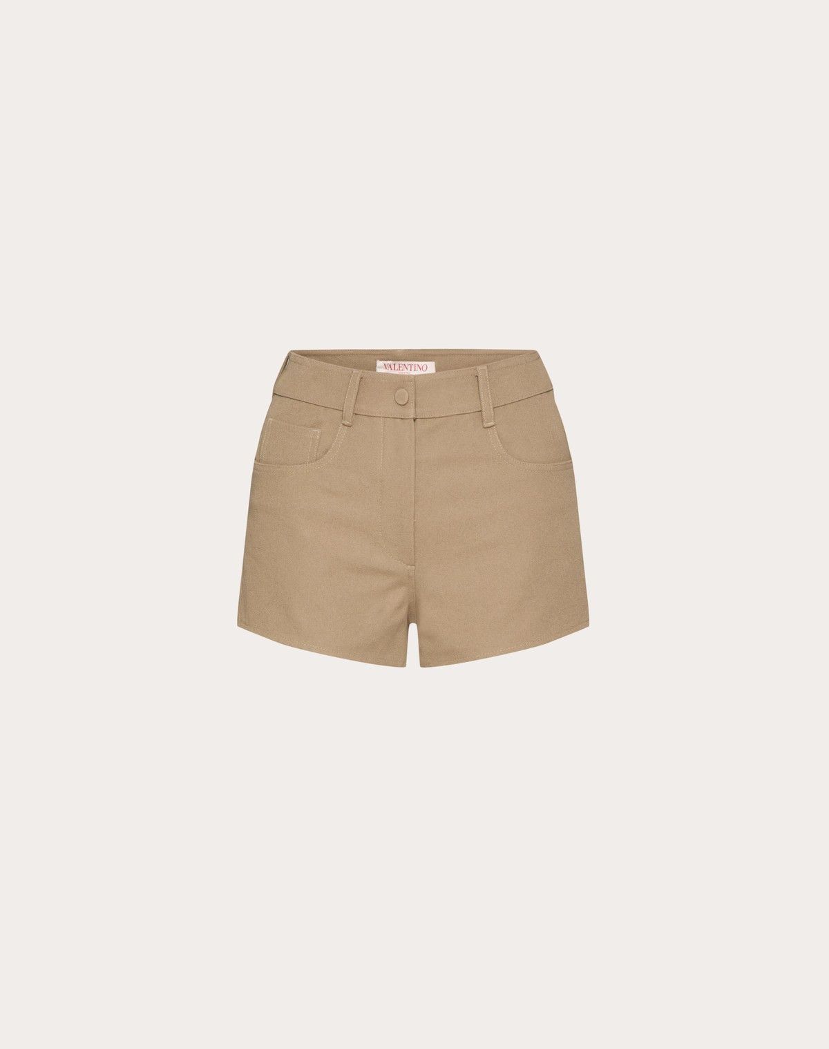 Valentino o1s1wg110525 Stretch Cotton Canvas Shorts in Beige Size 30" / US 8 / IT 44 - 1 Thumbnail