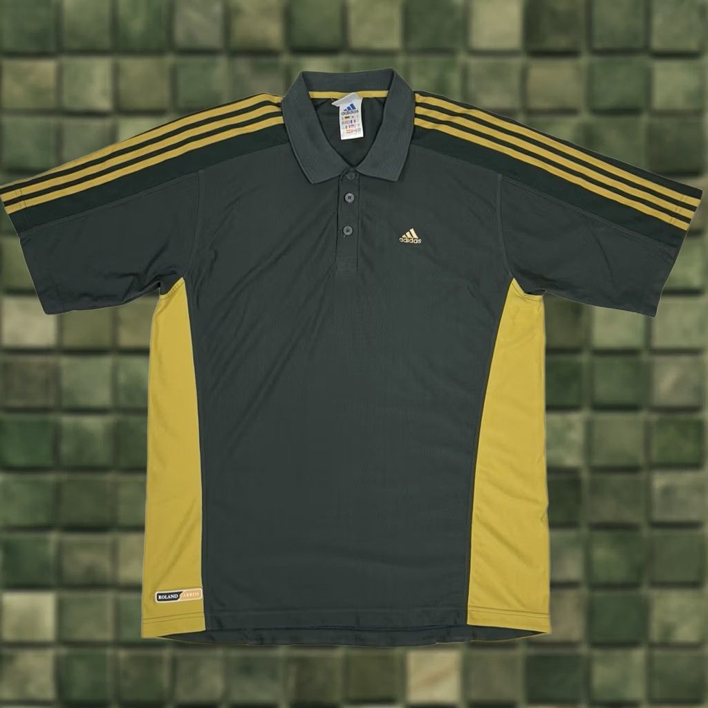 Adidas VINTAGE Adidas Roland Garros Paris Polo Shirt Medium Green Tennis 90s Mens Size US M / EU 48-50 / 2 - 1 Thumbnail