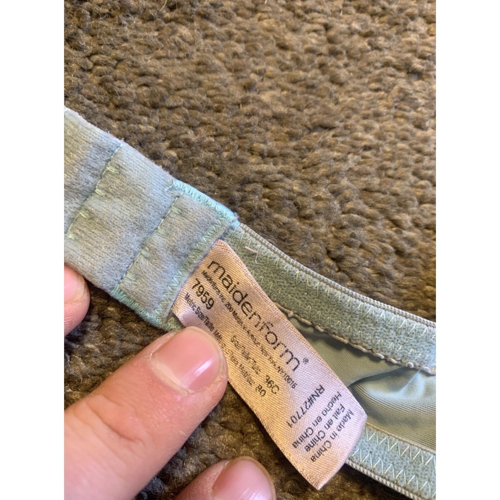 Vintage Maidenform Bra 36C Blue Lightly Padded Underwire Style 7959 Womens Size ONE SIZE - 4 Thumbnail