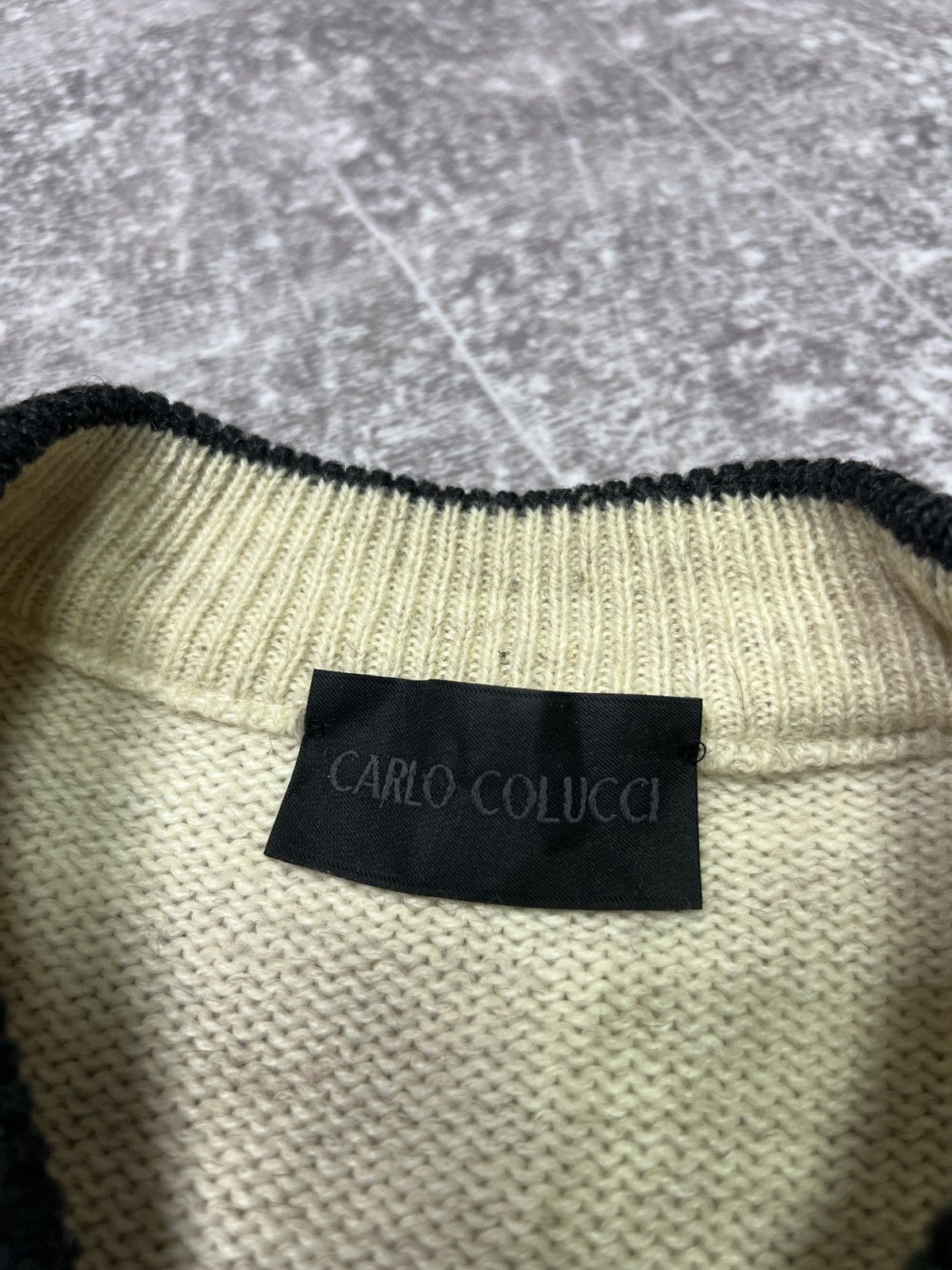 Carlo Colucci Carlo Colucci Vintage 3D Knit Wool Sweater Argyle Pattern Size US L / EU 52-54 / 3 - 5 Thumbnail