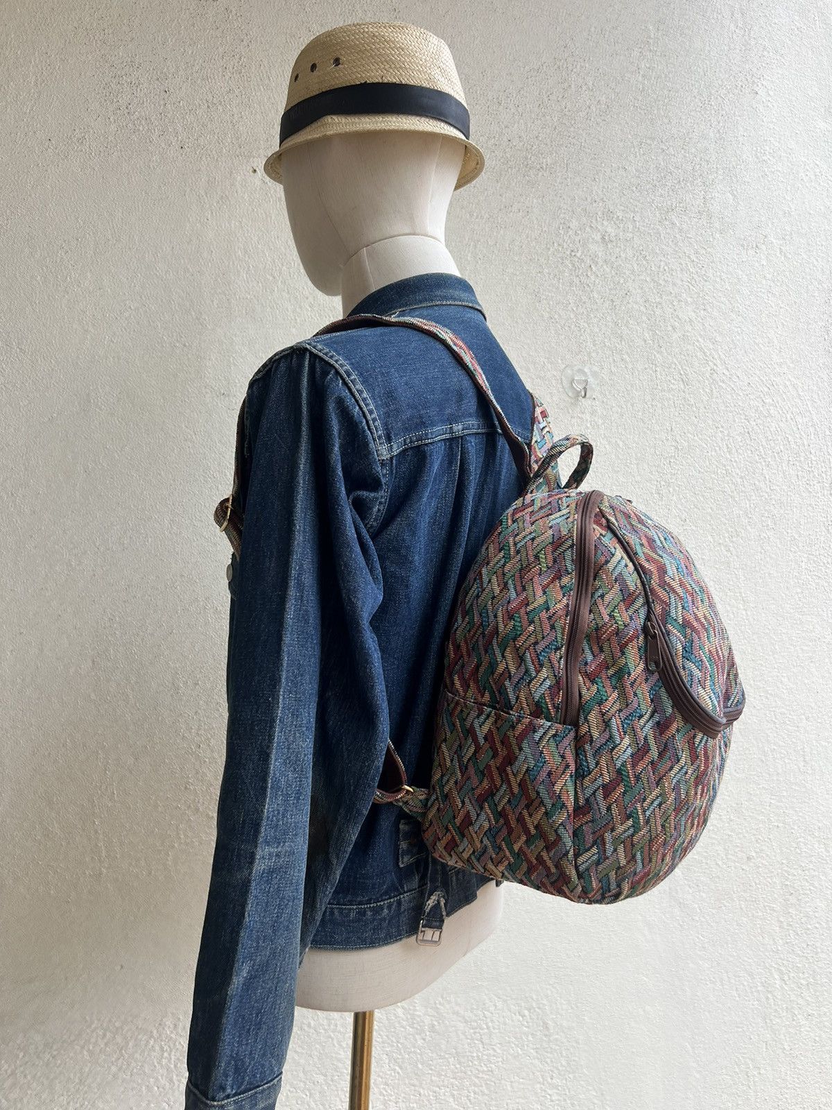 Vintage Vintage Yamatoya Ravi Ravi Japan Jacquard Backpack Bag Size ONE SIZE - 4 Thumbnail