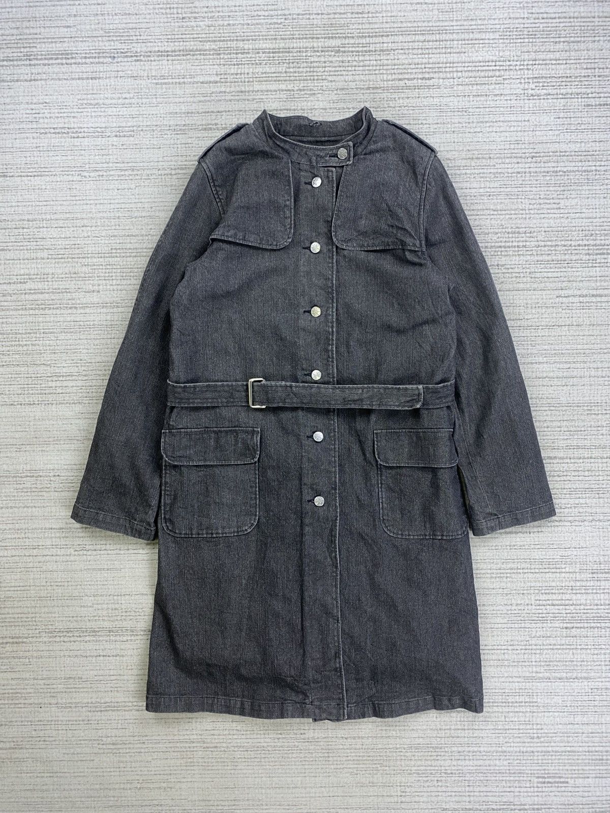 Vintage × agnes b. Vintage Agnes B Casual Woman Long Trench Coat Denim Jacket Size M / US 6-8 / IT 42-44 - 5 Thumbnail