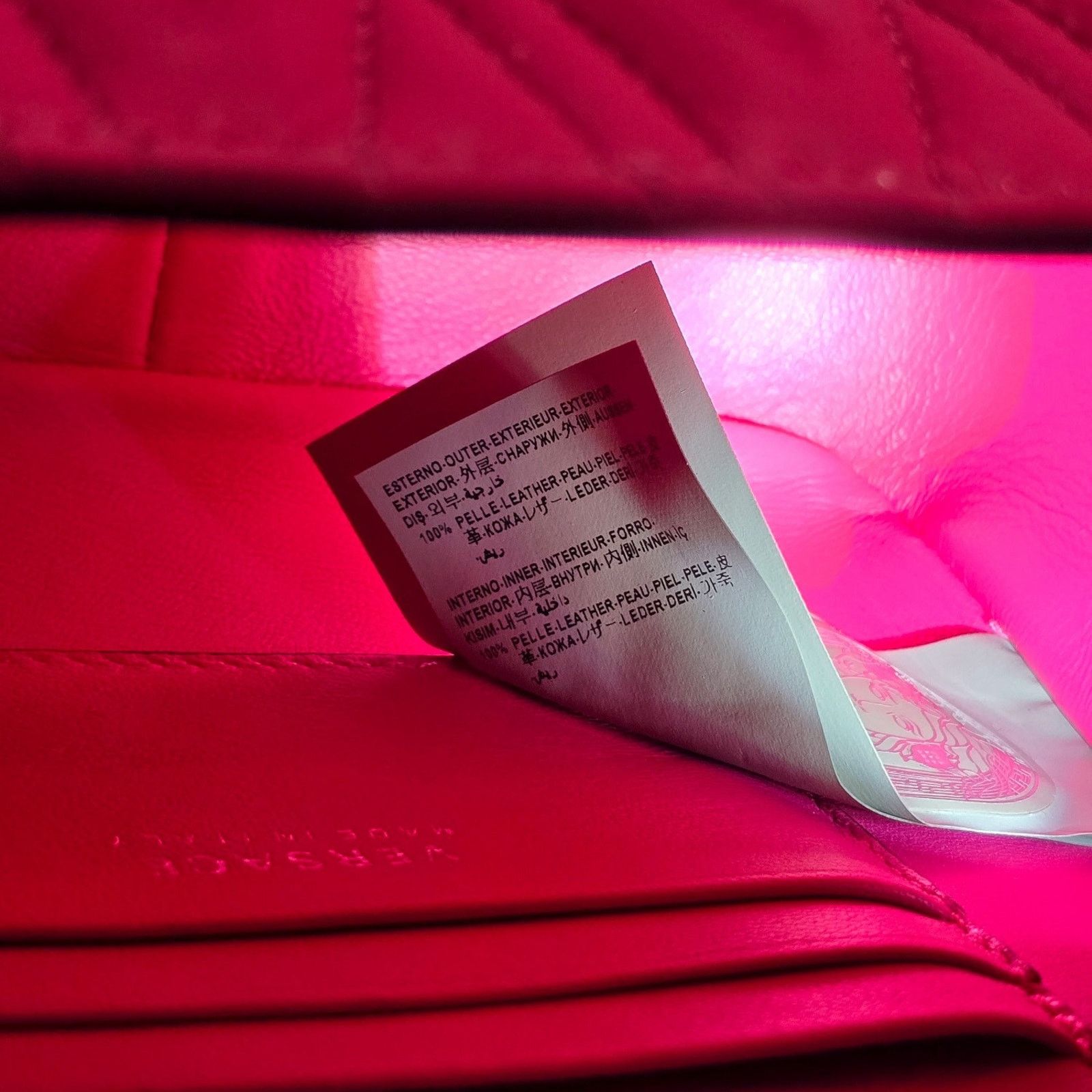 Versace Versace Virtus Quilted Matelassé Leather Crossbody Bag Pink Size ONE SIZE - 14 Thumbnail
