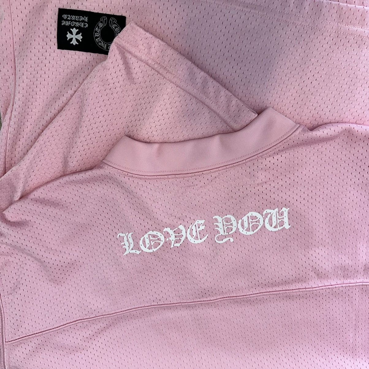 送料無料【Chrome Hearts】Love You メッシュ ジャージー ピンク Chrome Hearts LOVE U メッシュ アイスホッケースーツ - SRM