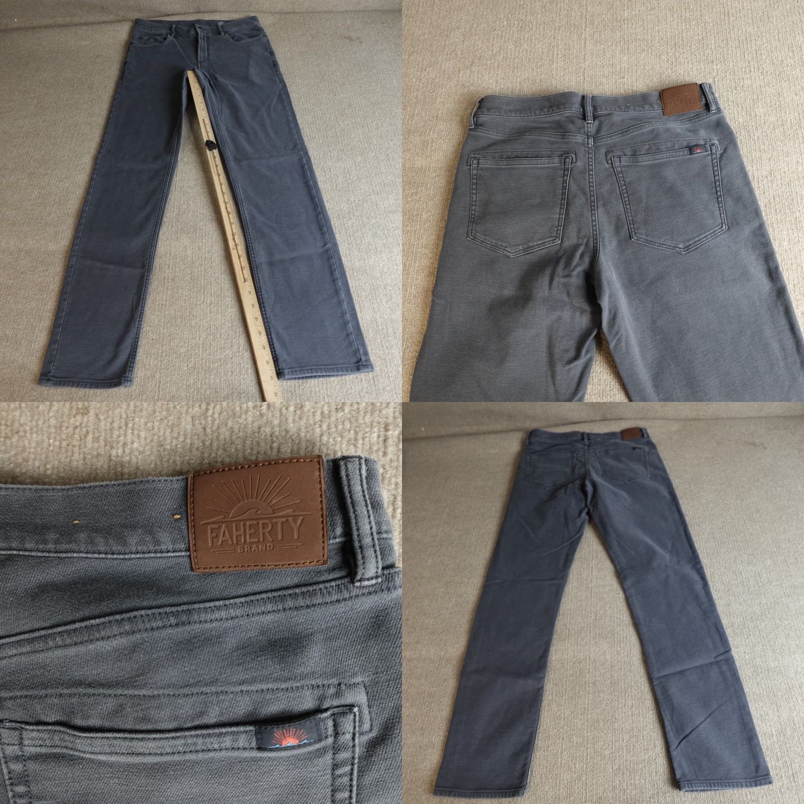 Faherty Faherty Pants 32 x 31 Blue Stretch Terry 5-Pocket Pant Navy MBF2437-NVY Size US 32 / EU 48 - 8 Thumbnail