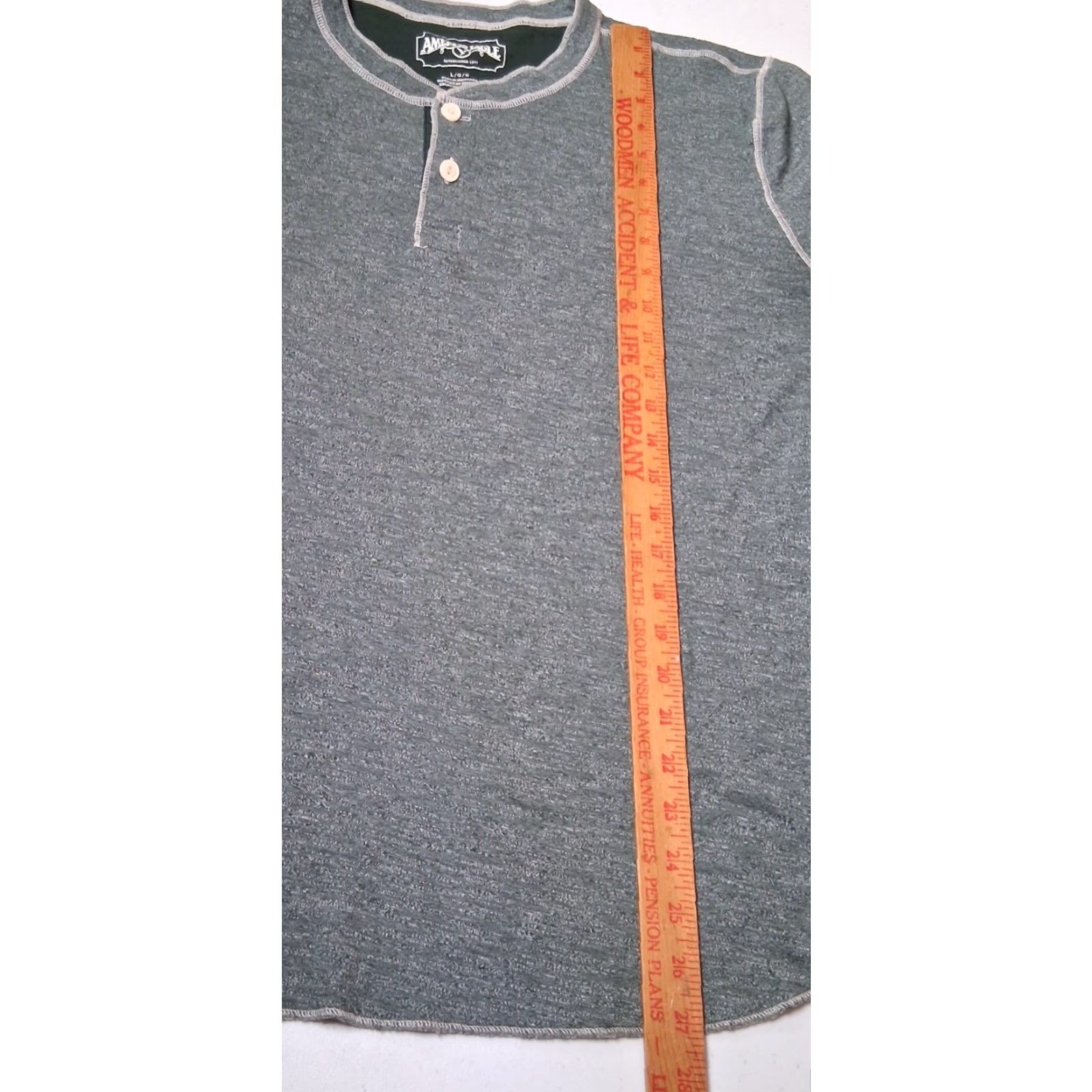American Eagle Outfitters American Eagle Outfitters Henley Shirt Men L Green Heather Burnout Long Sleeve Shirt Size US L / EU 52-54 / 3 - 6 Thumbnail