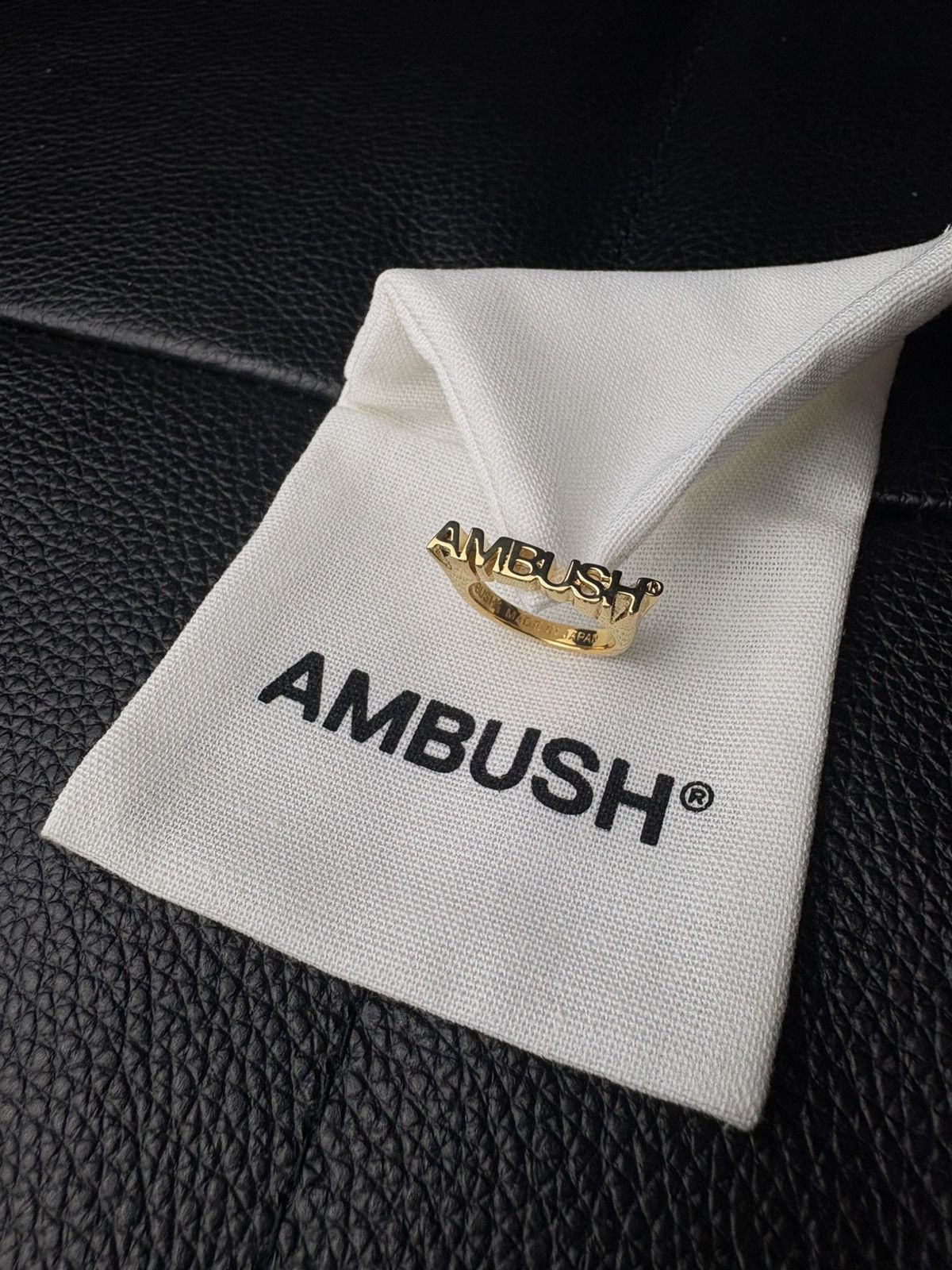 Ambush Design AMBUSH logo-lettering ring 18k gold plated Size ONE SIZE - 2 Thumbnail