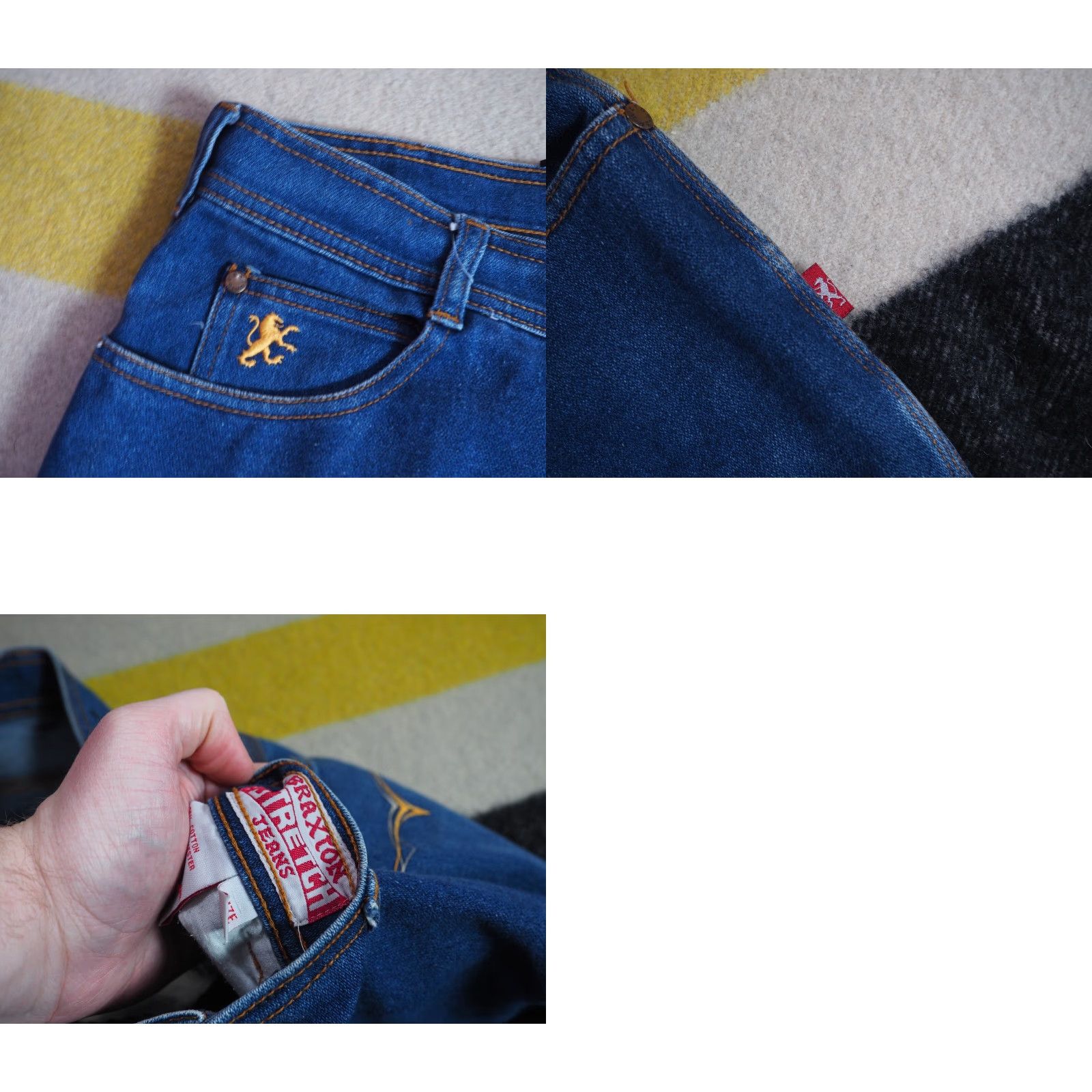 Denime VINTAGE Braxton Denim Jeans Western Rodeo Blue 32x27 Womens 80s 90s Stretch Retro Look Size 24" / US 00 / IT 34 - 8 Thumbnail