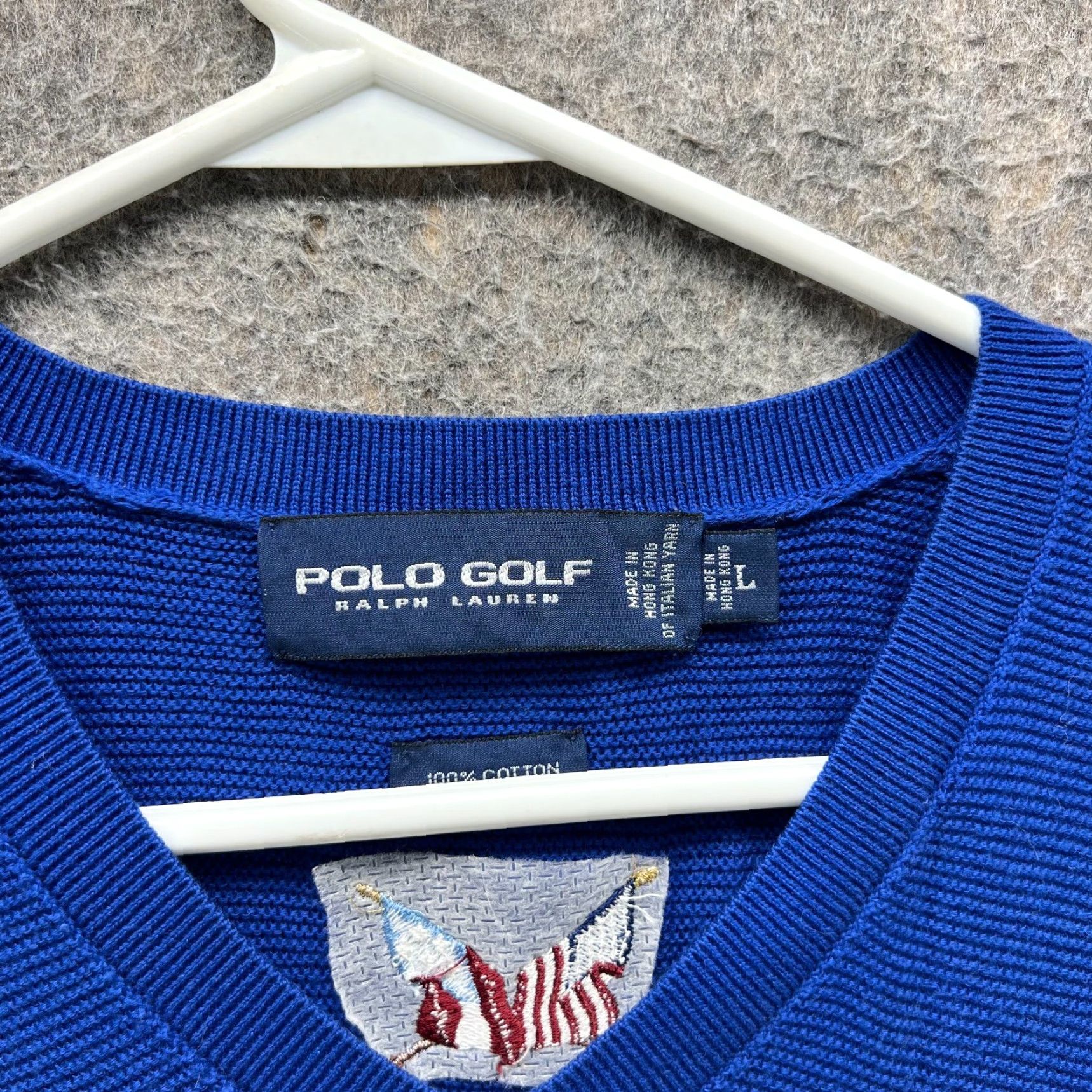 Polo Ralph Lauren VINTAGE Polo Ralph Lauren Vest Sweater Mens Large Royal Blue Knit Pony Patch Logo Golf Size US L / EU 52-54 / 3 - 3 Thumbnail