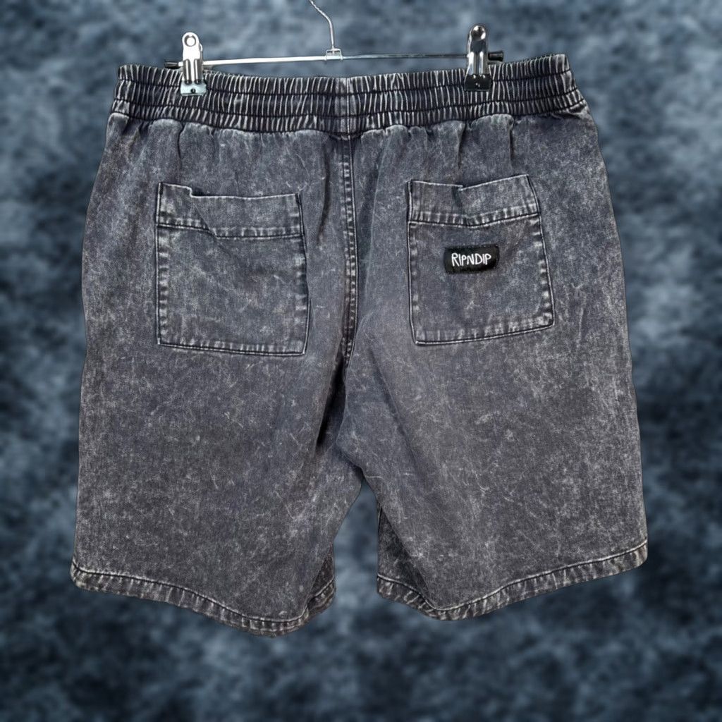 RIPNDIP RIPNDIP Mens Large Acid Wash Black Drawstring Shorts Shirt? Size US 33 - 1 Thumbnail
