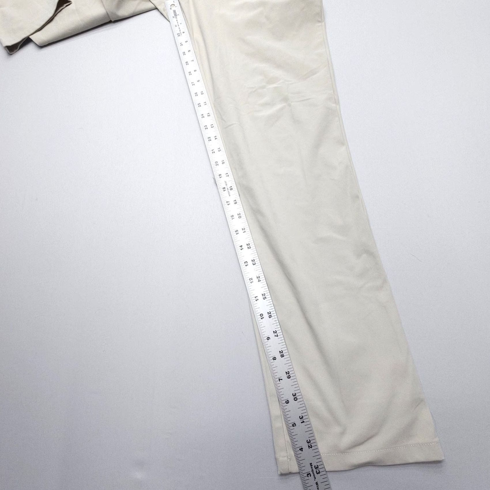 Vintage FLX Slim Chino Pants Mens 36 Ivy Ivory Stretch Polyester Golf Business Casual Size US 36 / EU 52 - 4 Thumbnail