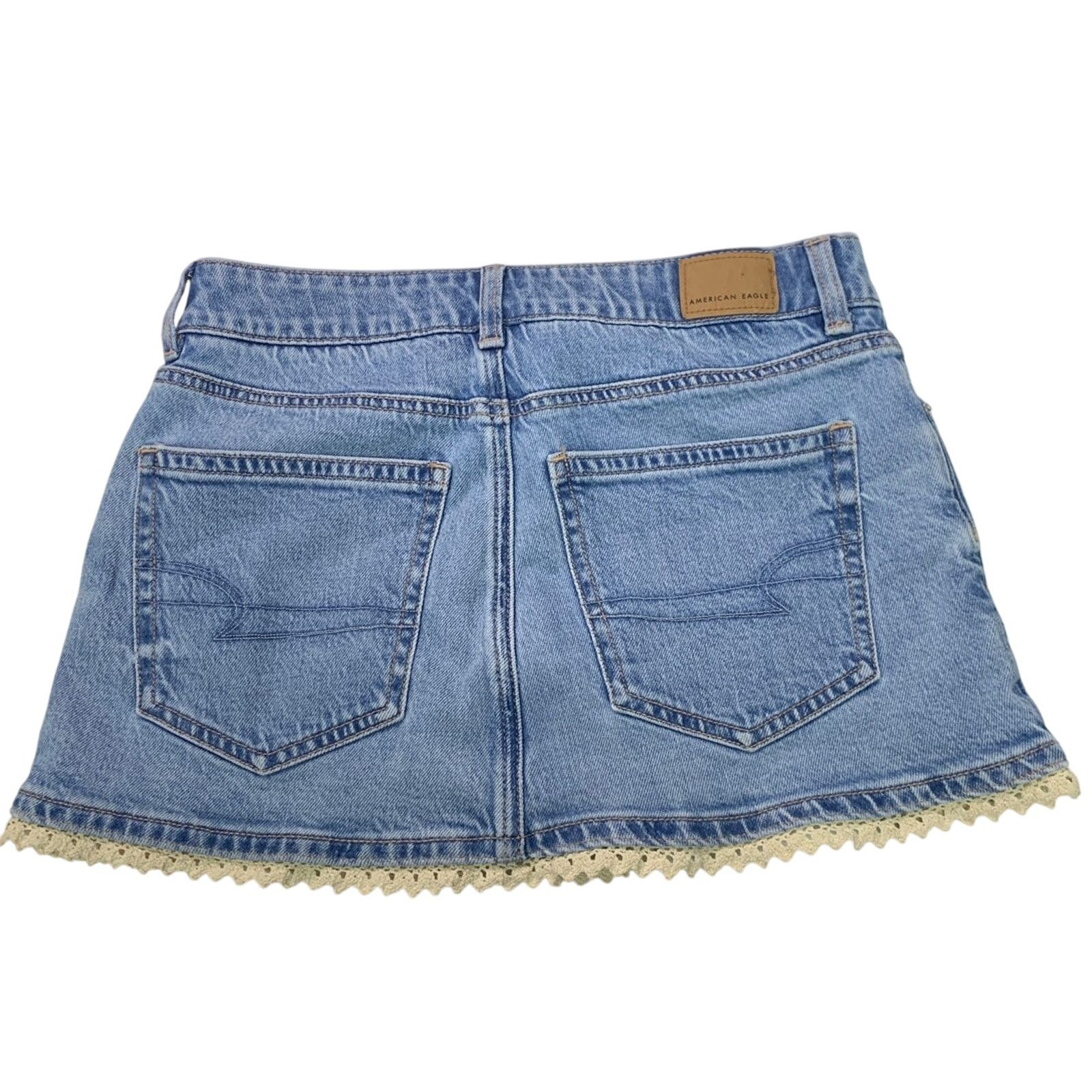 American Eagle Outfitters New American Eagle Womens 8 Medium Denim Micro Skort w Top Size 30" / US 8 / IT 44 - 7 Thumbnail