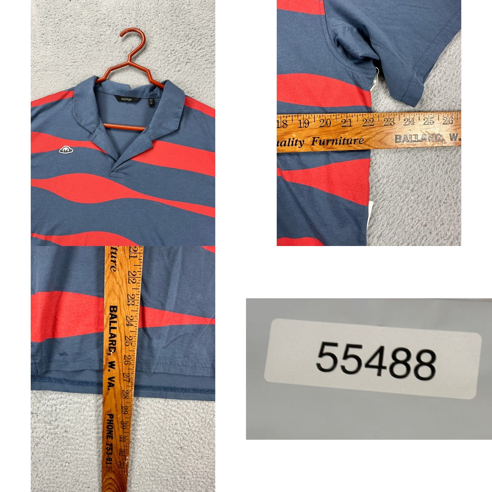 Vintage Radmor Crosby Reverb Polo Shirt Adult Large Blue Red 100% Pima Cotton Logo Casual Outdoor Rugby Mens NEW Size US L / EU 52-54 / 3 - 8 Thumbnail