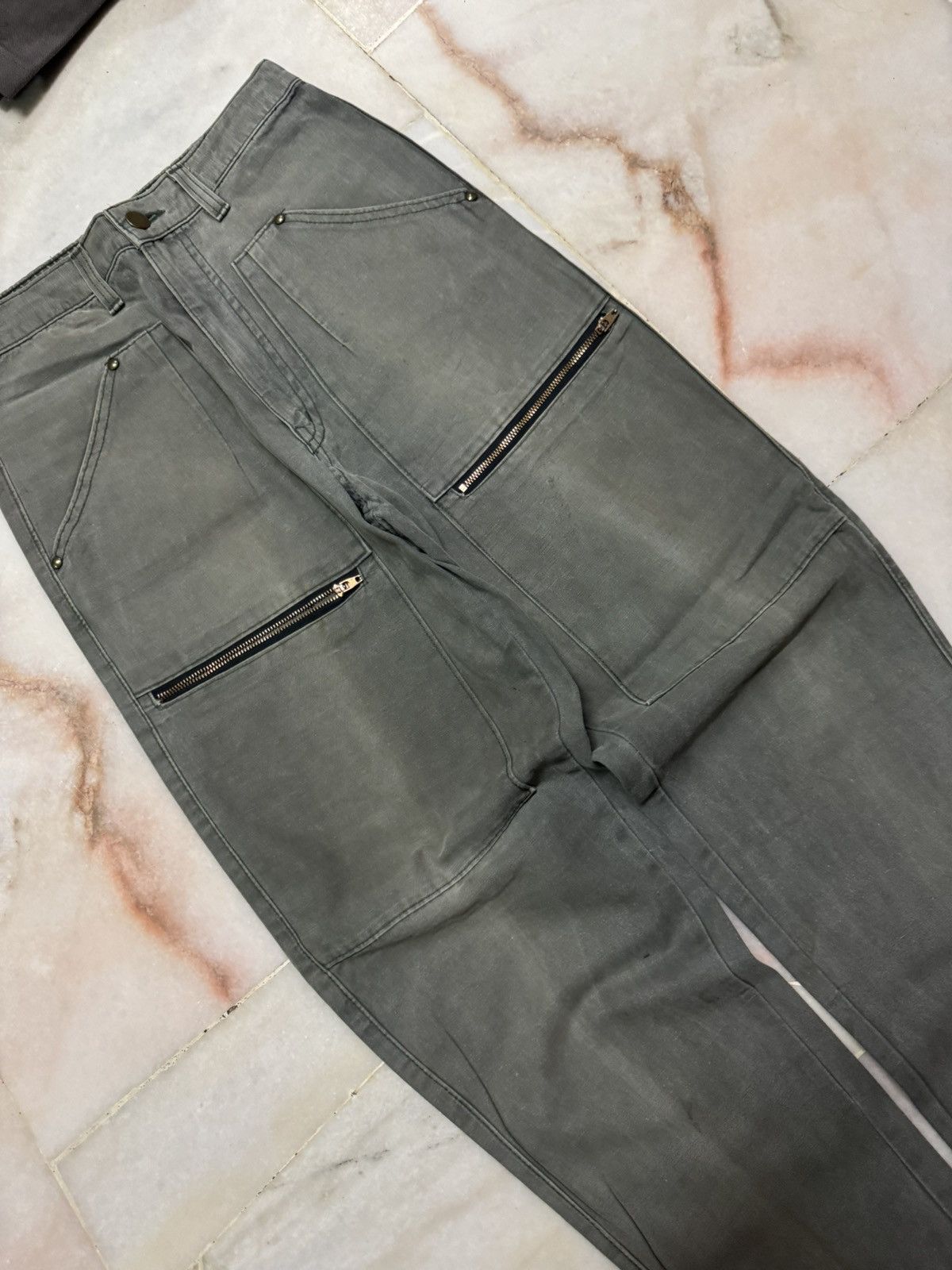 Japanese Brand THRASHED 90s WORKWEAR PANTS MULTIPOCKET DOUBLE KNEE Size US 26 / EU 42 - 8 Thumbnail