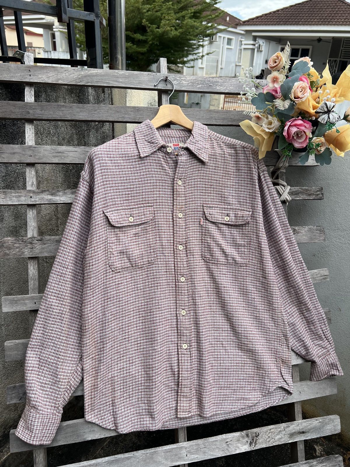 Levi's Vintage Clothing Vintage 90s Levis Western Checkered Long Sleeve Shirt Size US L / EU 52-54 / 3 - 3 Thumbnail