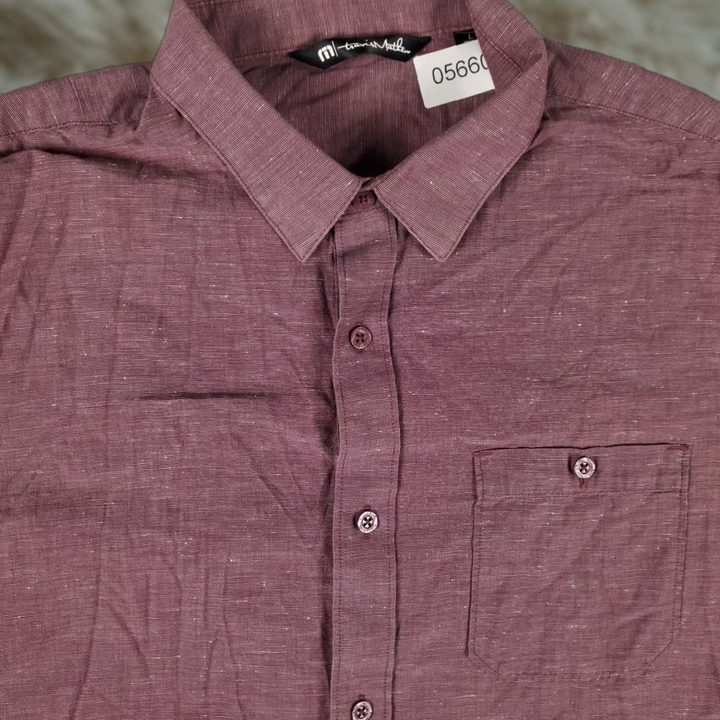 TravisMathew Travis Mathew Button Up Shirt Mens Large Red Casual Short Sleeve Woven Size US L / EU 52-54 / 3 - 1 Thumbnail