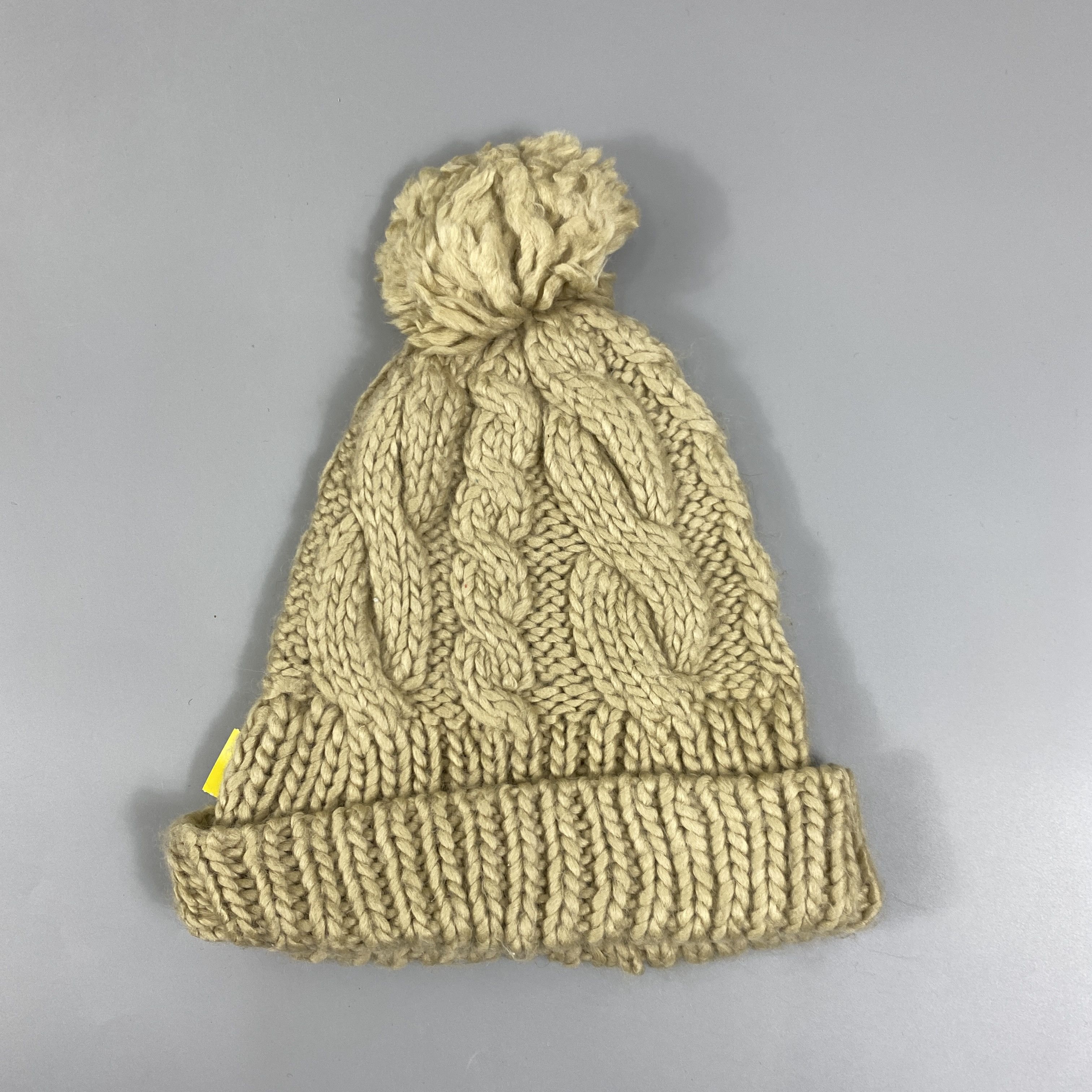 Japanese Brand Cable Knit Pom Pom Beanie Hats -BN1059 Size ONE SIZE - 7 Thumbnail