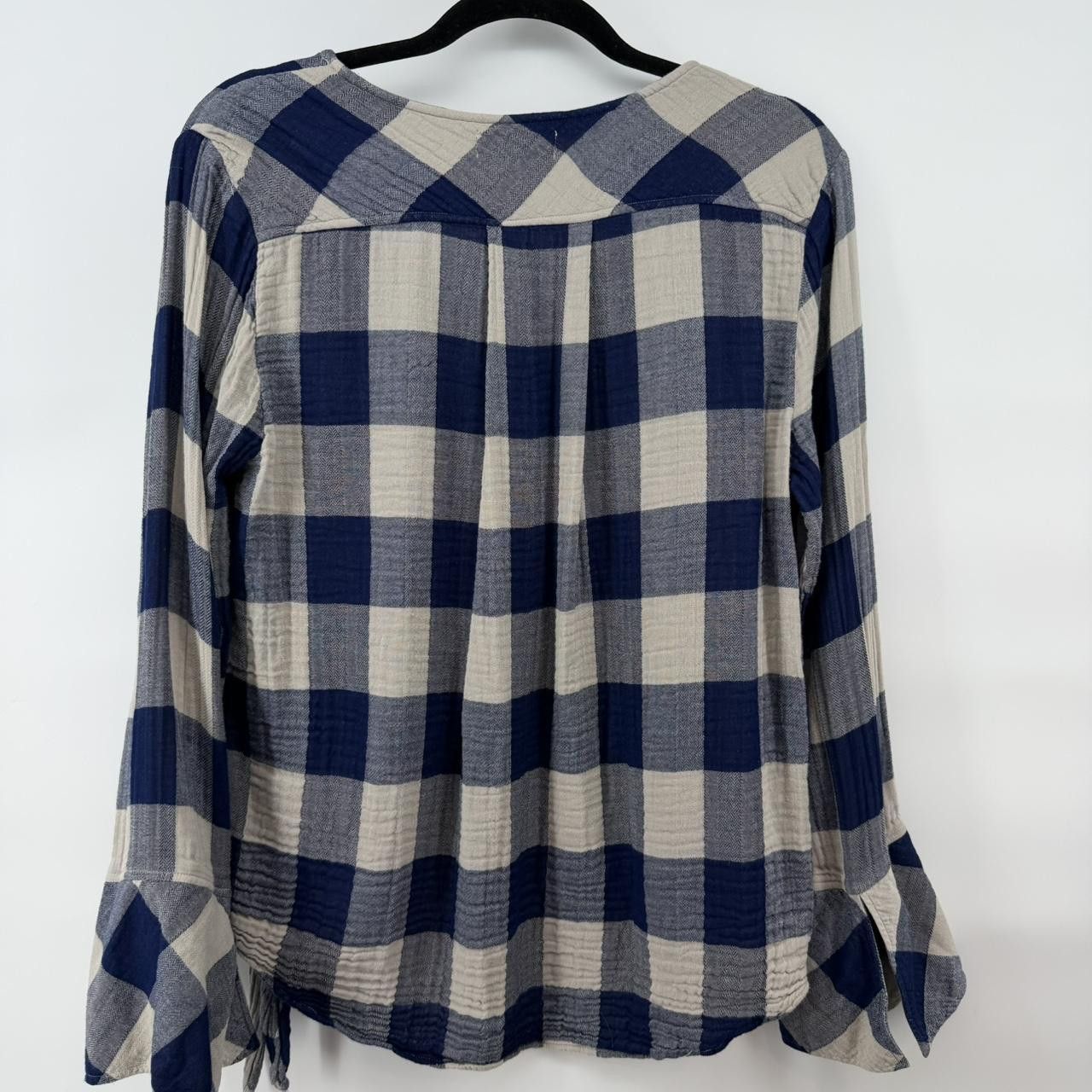 Anthropologie Anthropologie Cloth and Stone Plaid Front Tie Top Blouse Size L / US 10 / IT 46 - 7 Thumbnail