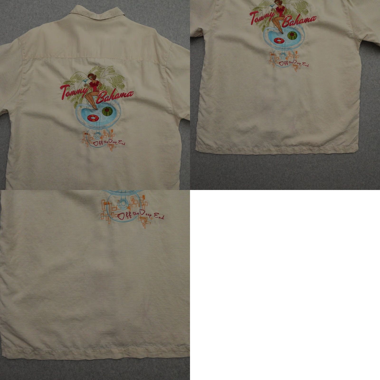 Tommy Bahama TOMMY BAHAMA Shirt Mens XL Beige Silk Hawaiian Camp Off The Deep End 29x23 Size US XL / EU 56 / 4 - 9 Thumbnail