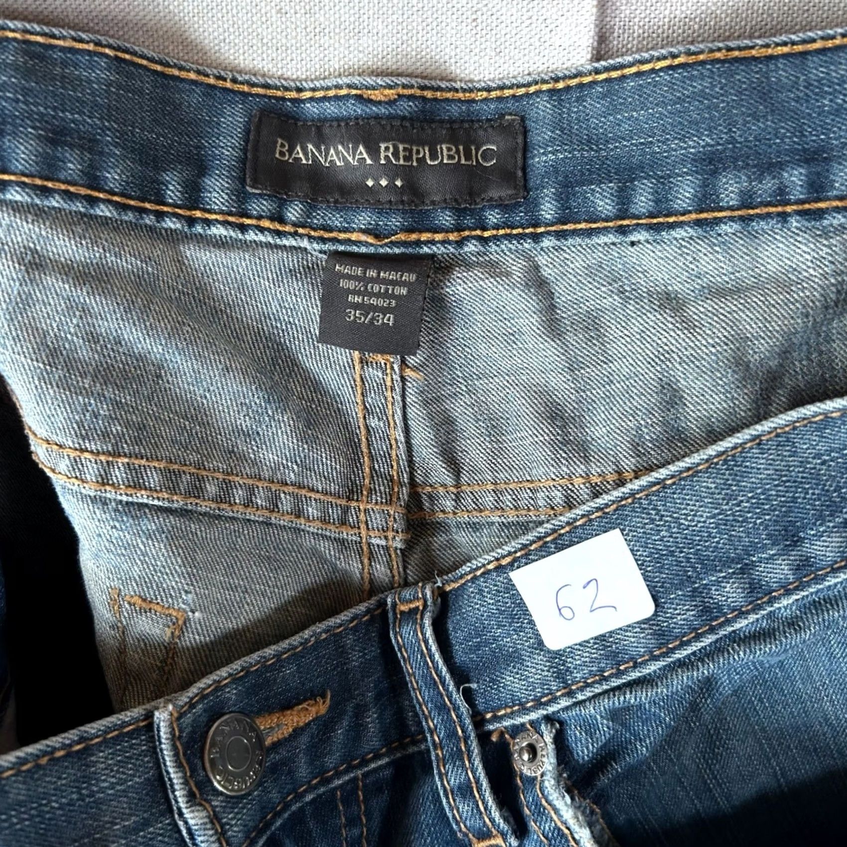 Banana Republic Banana Republic Mens Straight Leg Denim Jeans - Blue Medium Wash Size US 36 / EU 52 - 2 Thumbnail