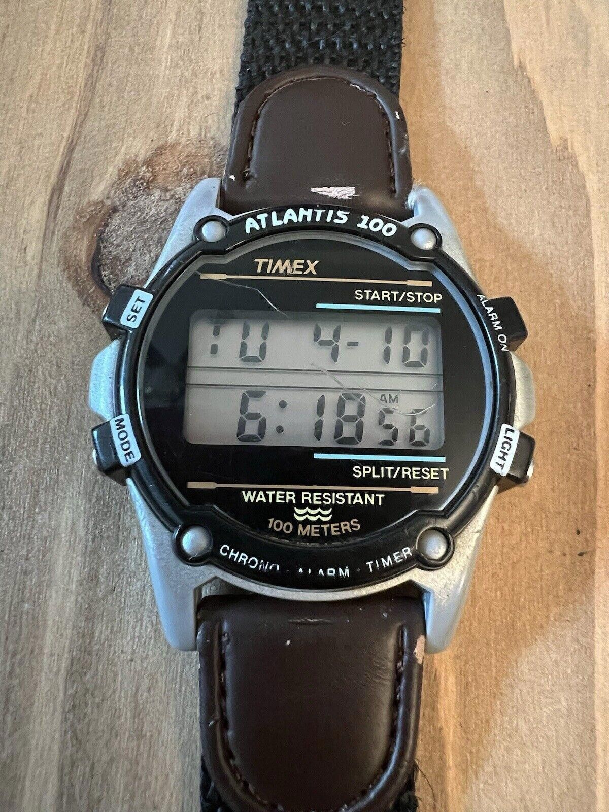 Designer ATLANTIS 100 MENS WRIST WATCH VINTAGE New Battery Working Size ONE SIZE - 1 Thumbnail
