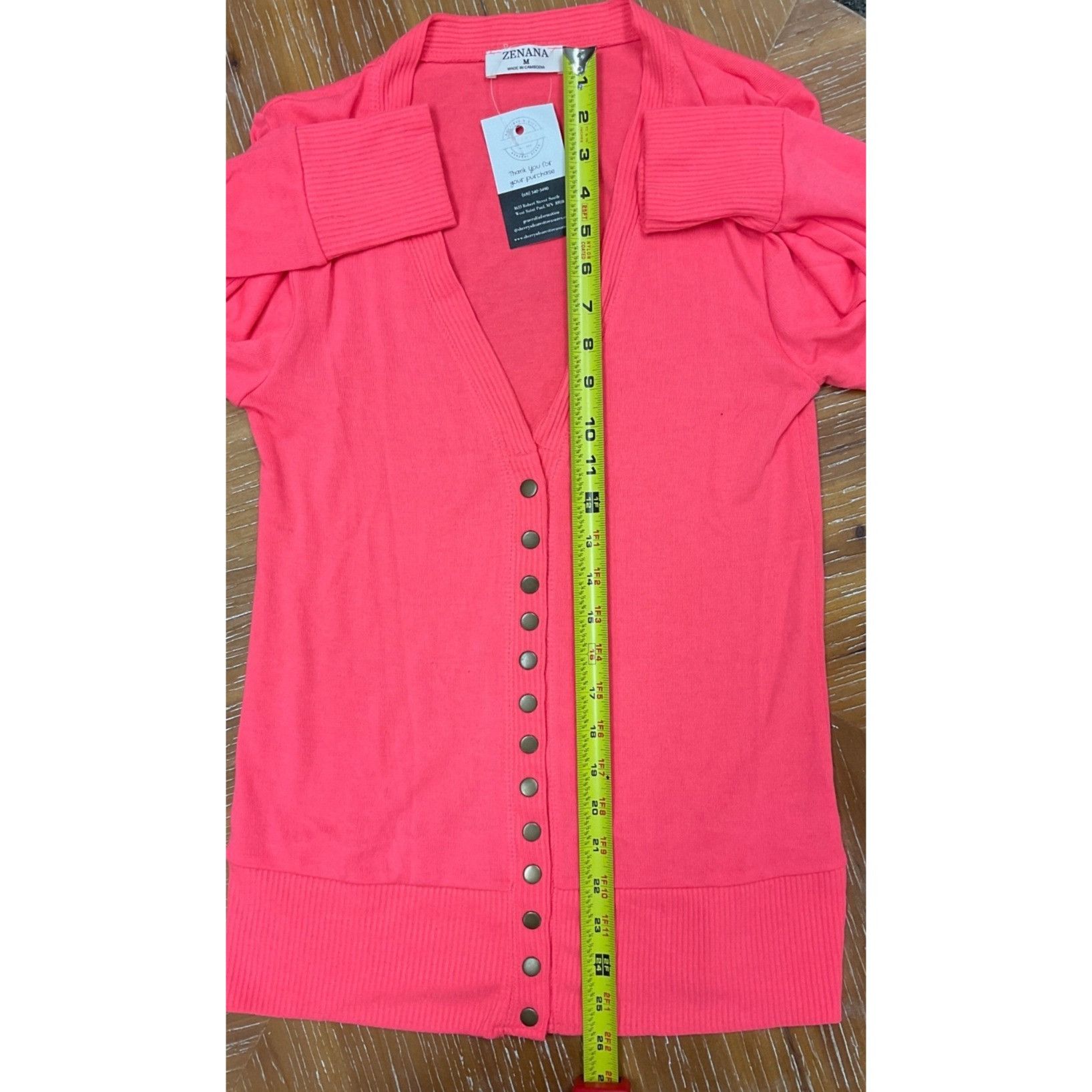 Other Coral Snap Front Cardigan With Gold Accents Snaps Medium By Size M / US 6-8 / IT 42-44 - 4 Thumbnail