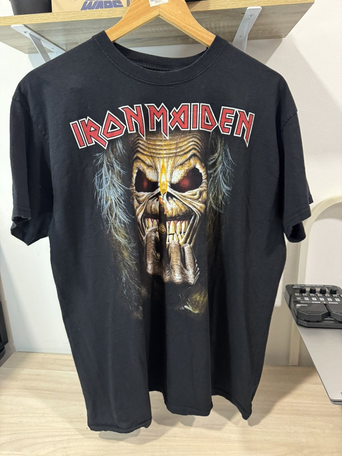 Fruit Of The Loom × Iron Maiden × Vintage Eddie Middle Finger Wrath Iron Maiden Size US XL / EU 56 / 4 - 2 Thumbnail