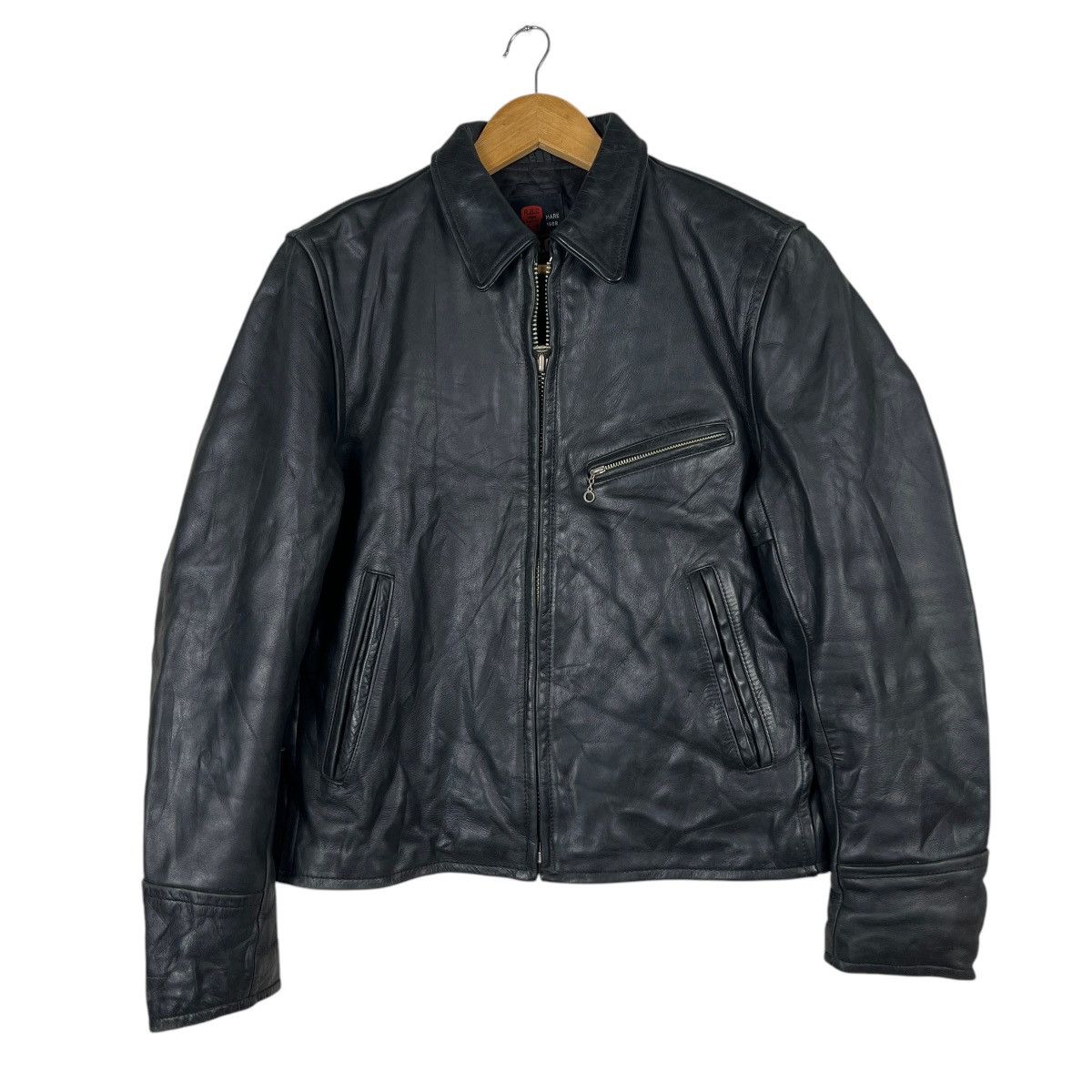 Genuine Leather 🔥 R.B.C LEGEND STEERHIDE REAL LEATHER CAFE RACER JACKET Size US S / EU 44-46 / 1 - 3 Thumbnail