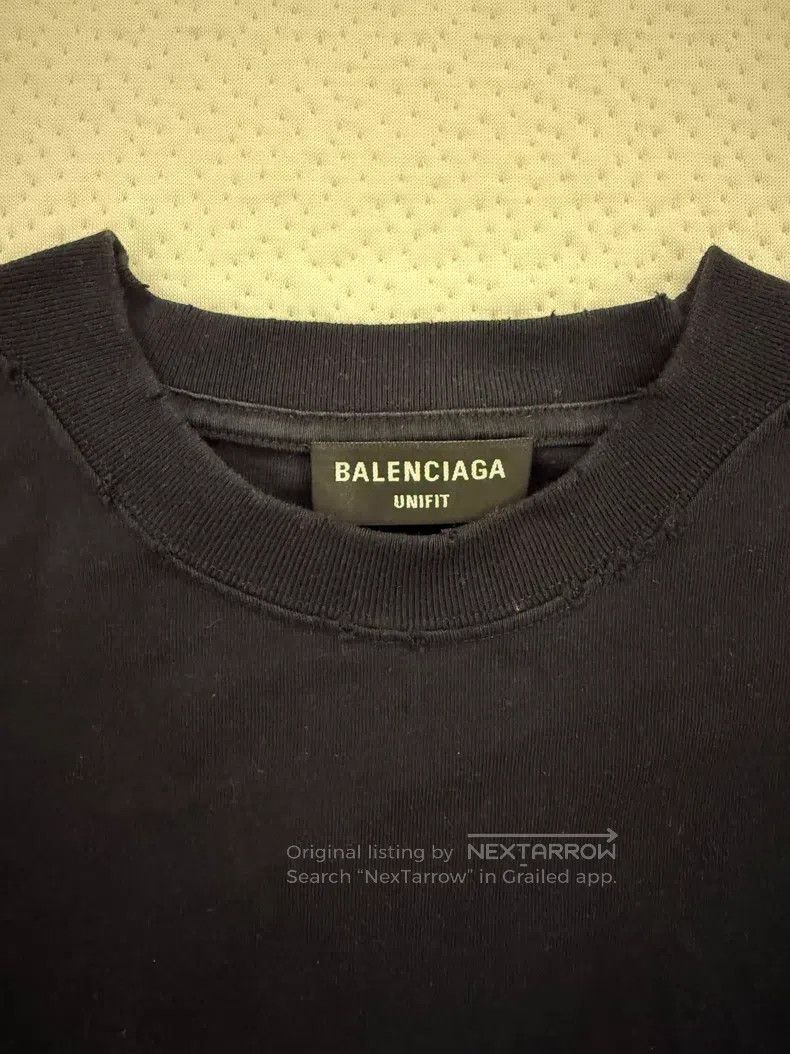 Balenciaga Balenciaga Distressed Asymmetrical Neck Short Sleeve Size US XXS / EU 40 - 4 Thumbnail