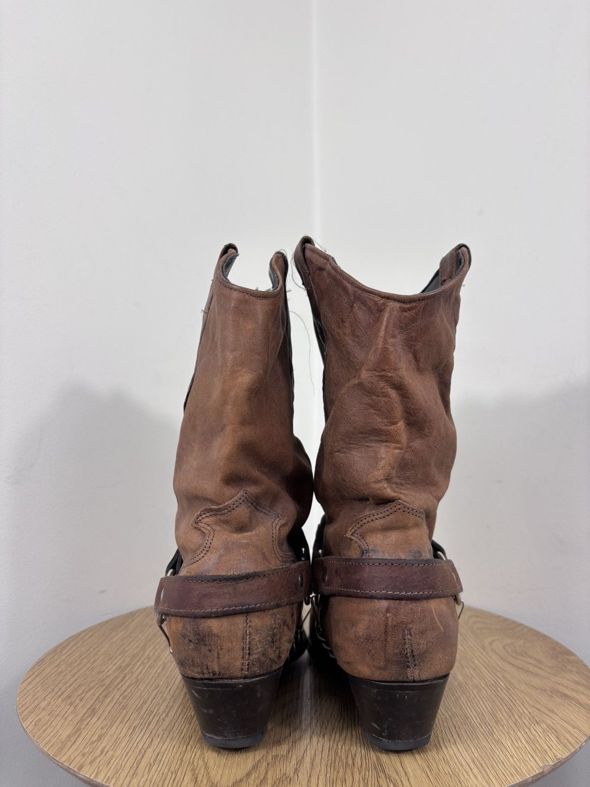 Cowboy Equipment Code West Vintage Women’s Brown Leather Western Cowboy Boots Size US 8.5 / IT 38.5 - 12 Thumbnail