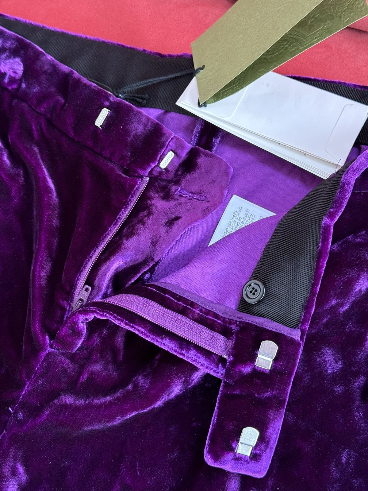 Gucci New Gucci violet velvet flared pants, size L Size 30" / US 8 / IT 44 - 17 Thumbnail