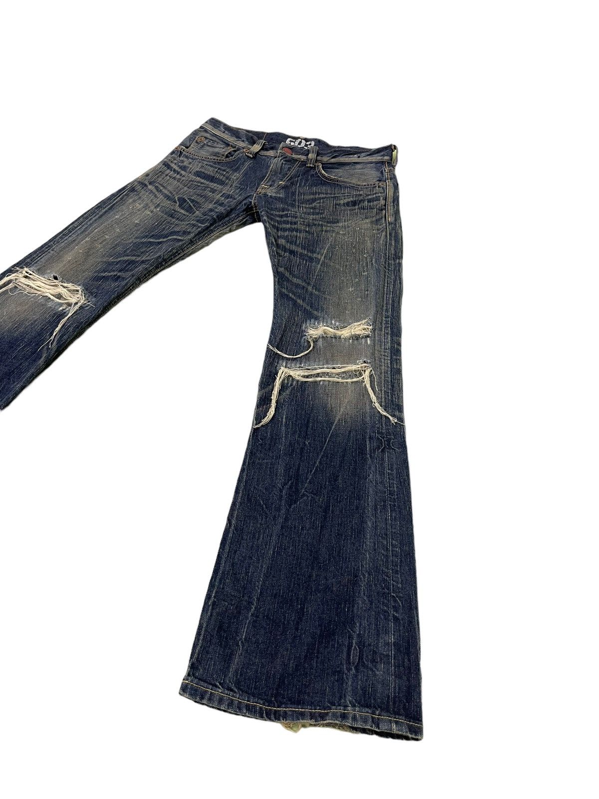 Edwin Flare Jeans Edwin Japan Distress Low Rise Boot Cut 7🟦0 Size US 31 - 3 Thumbnail