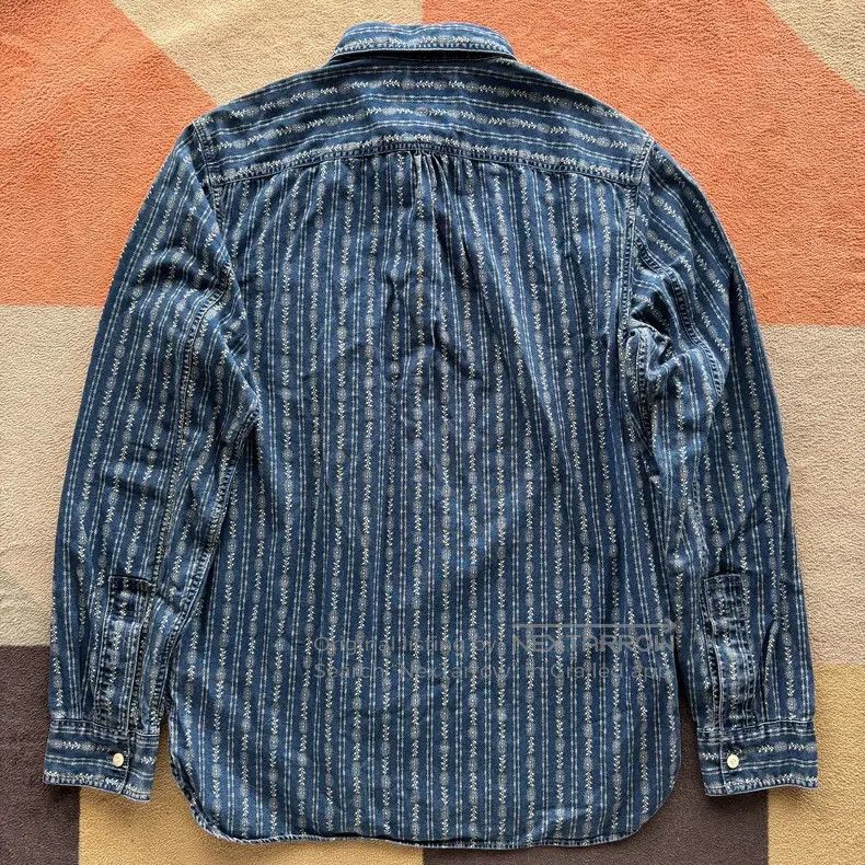RRL Ralph Lauren RRL Ralph Lauren Blue dyed snowflake striped shirt Size US S / EU 44-46 / 1 - 6 Thumbnail