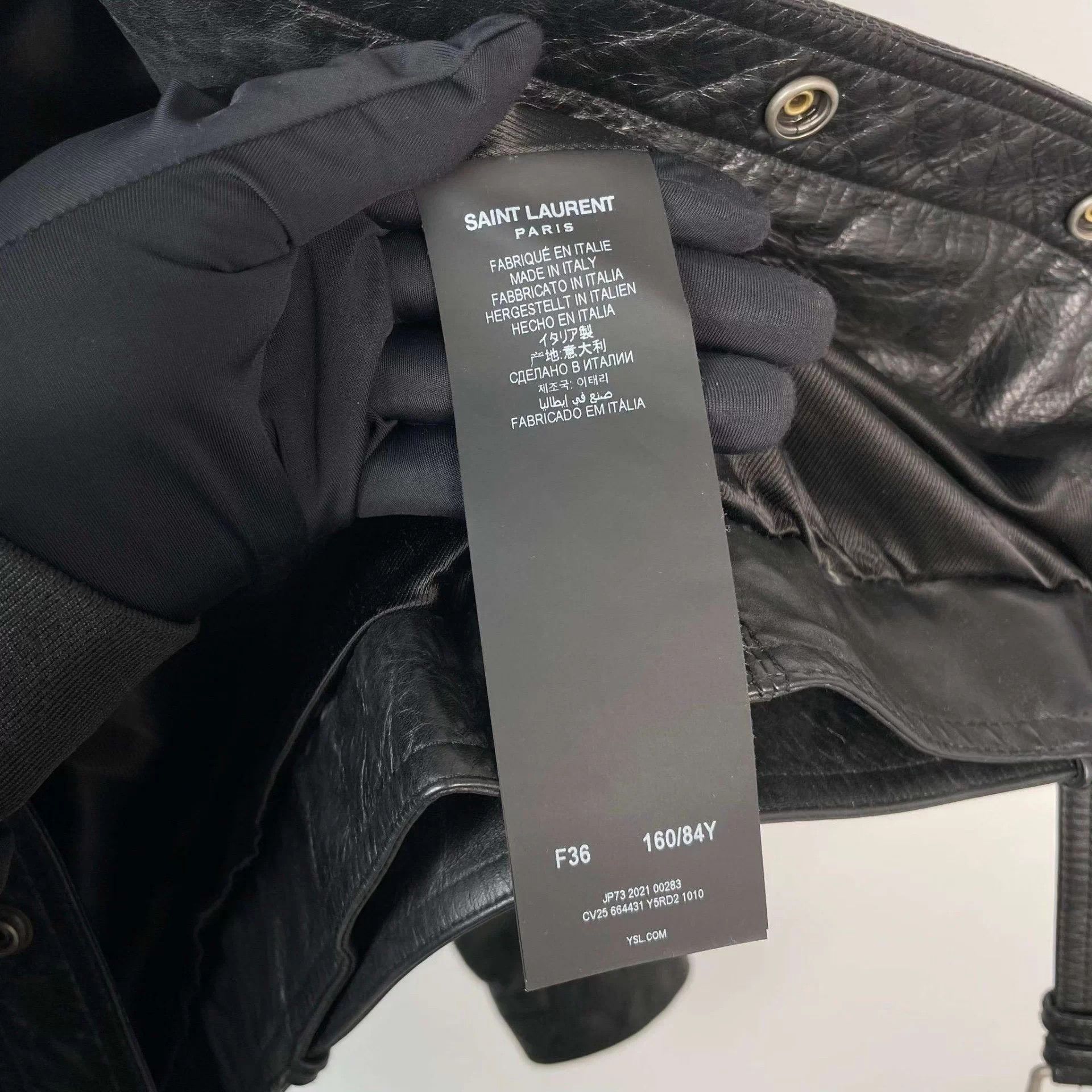 Saint Laurent Paris YSL leather jacket black 160 Size XS / US 0-2 / IT 36-38 - 8 Thumbnail