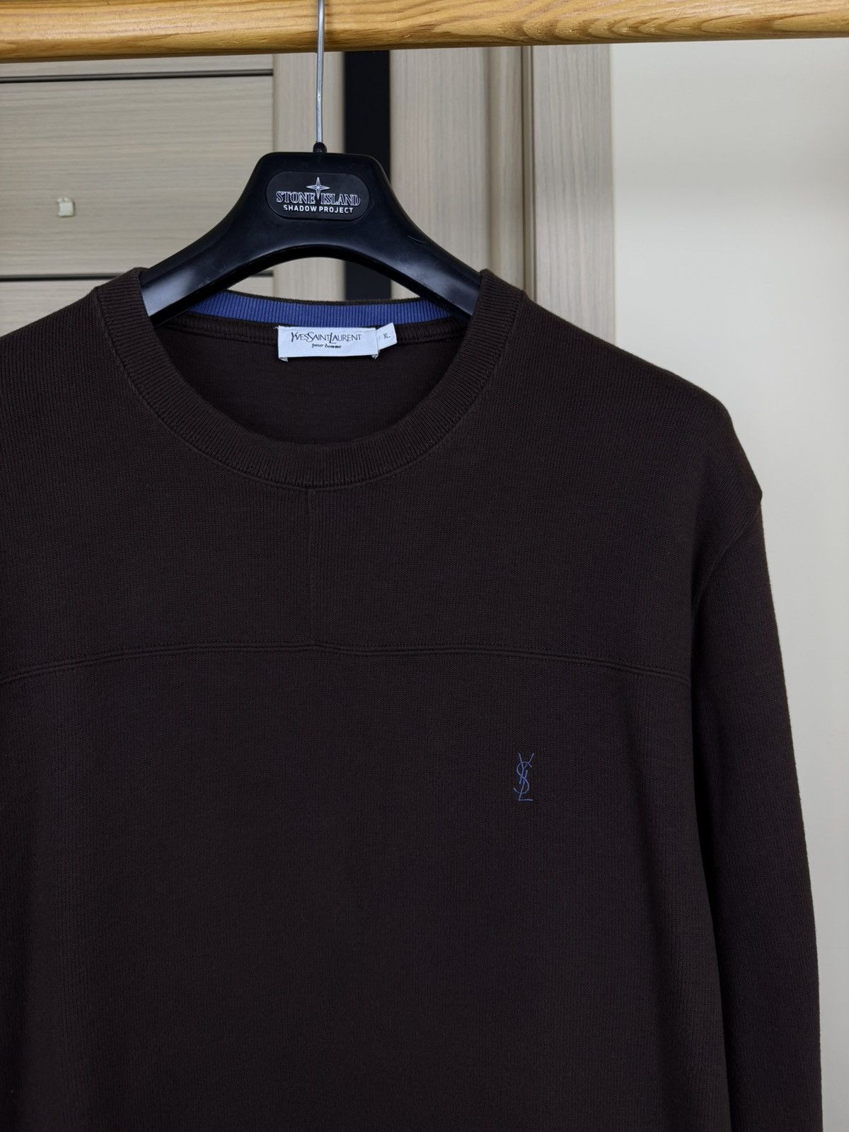Yves Saint Laurent Yves Saint Laurent Vintage Logo Cotton Sweater Sweatshirt Size US XL / EU 56 / 4 - 4 Thumbnail