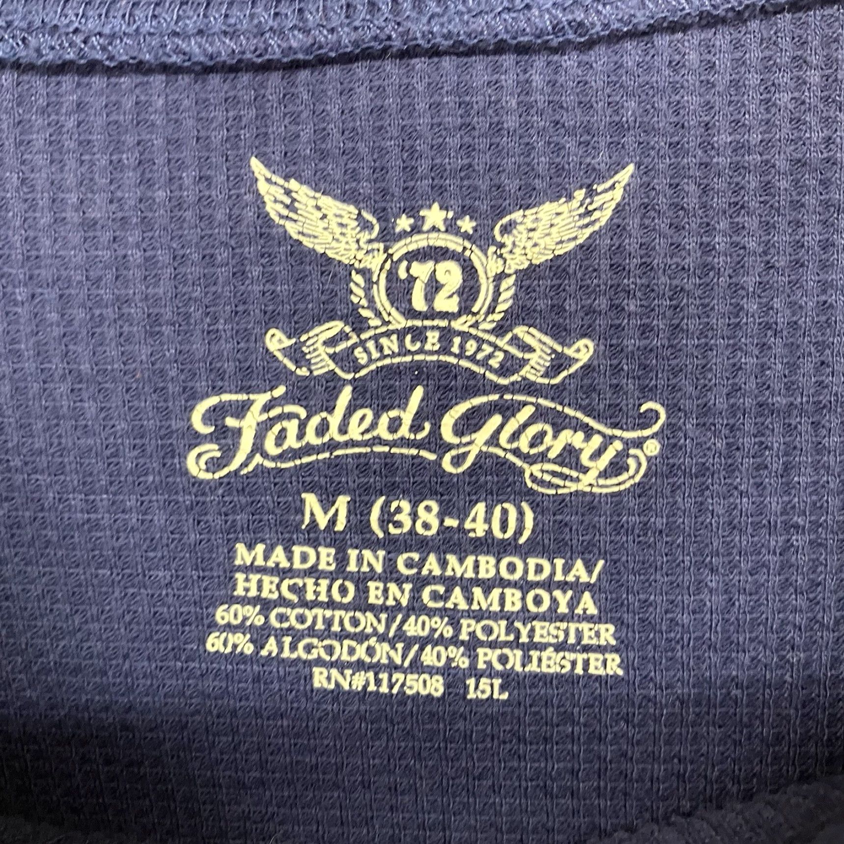 Faded Glory 90s Retro Faded Glory Thunder Bald Eagle Lightning Graphic Thermal Shirt Mens Medium Blue Size US M / EU 48-50 / 2 - 4 Thumbnail