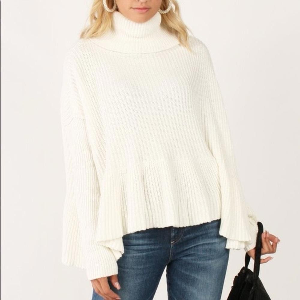 Free People Free People cream layered cake cowl neck ribbed oversized Size XS / US 0-2 / IT 36-38 - 4 Thumbnail