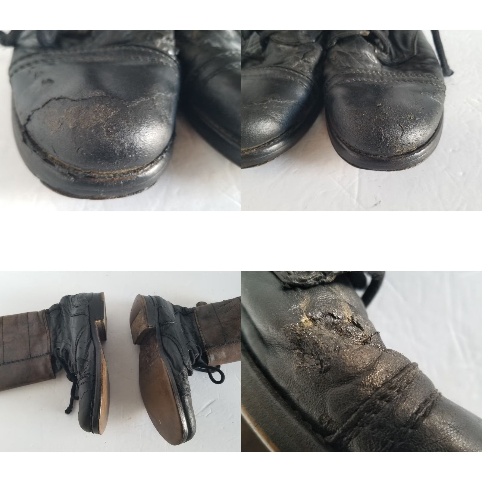 Allsaints VINTAGE AllSaints Combat Boots Womens 38 US 7.5 Black Brown Leather Distressed Leather Lined Buckle Adjustable Strap Cap Toe Ankle Bootes? Size US 8 / IT 38 - 8 Thumbnail