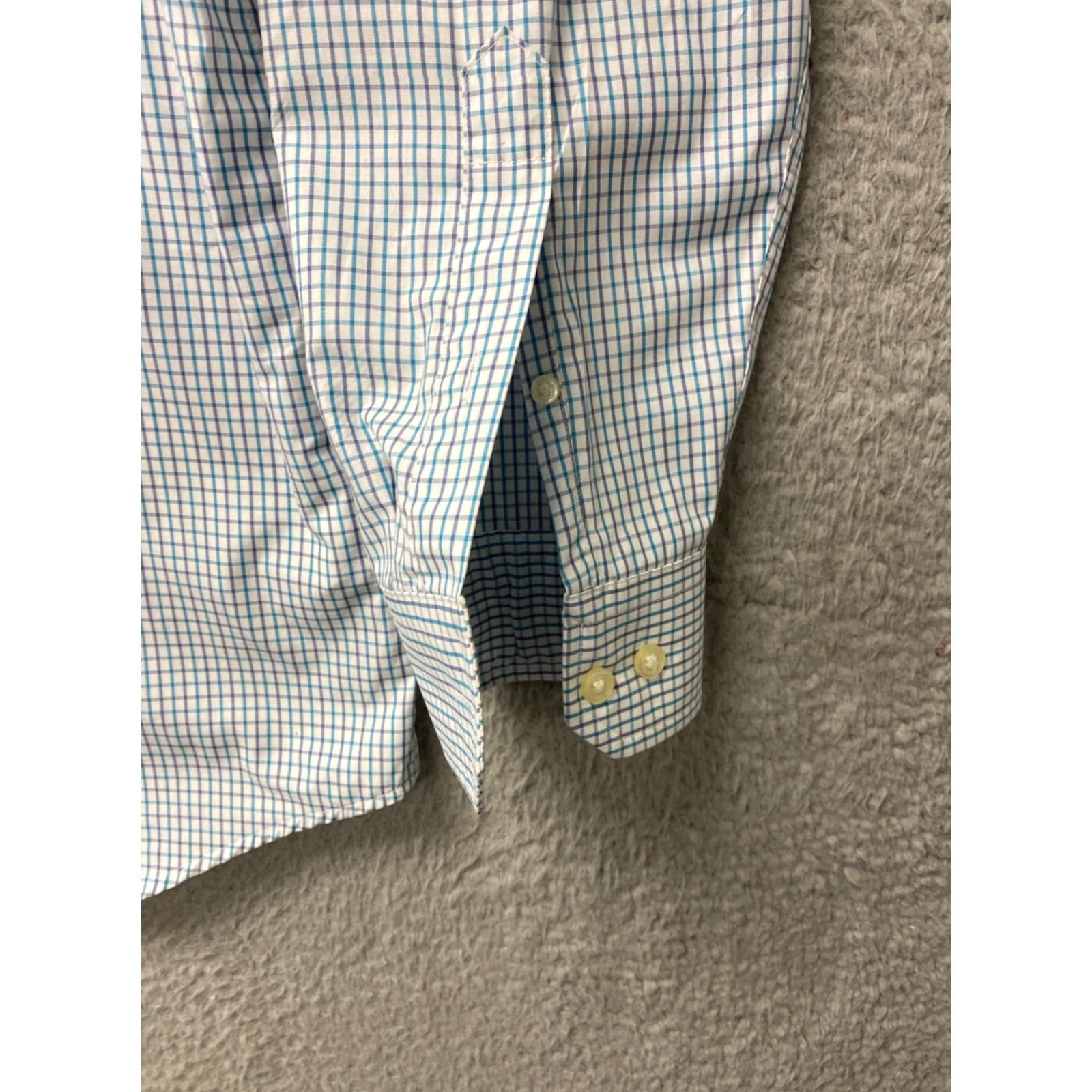 Banana Republic VINTAGE Banana Republic Men's Dress Shirt XL Blue Aqua Check Slim Fit Long Sleeve Button Down Cotton Casual Business Formal Women Size US XL / EU 56 / 4 - 5 Thumbnail