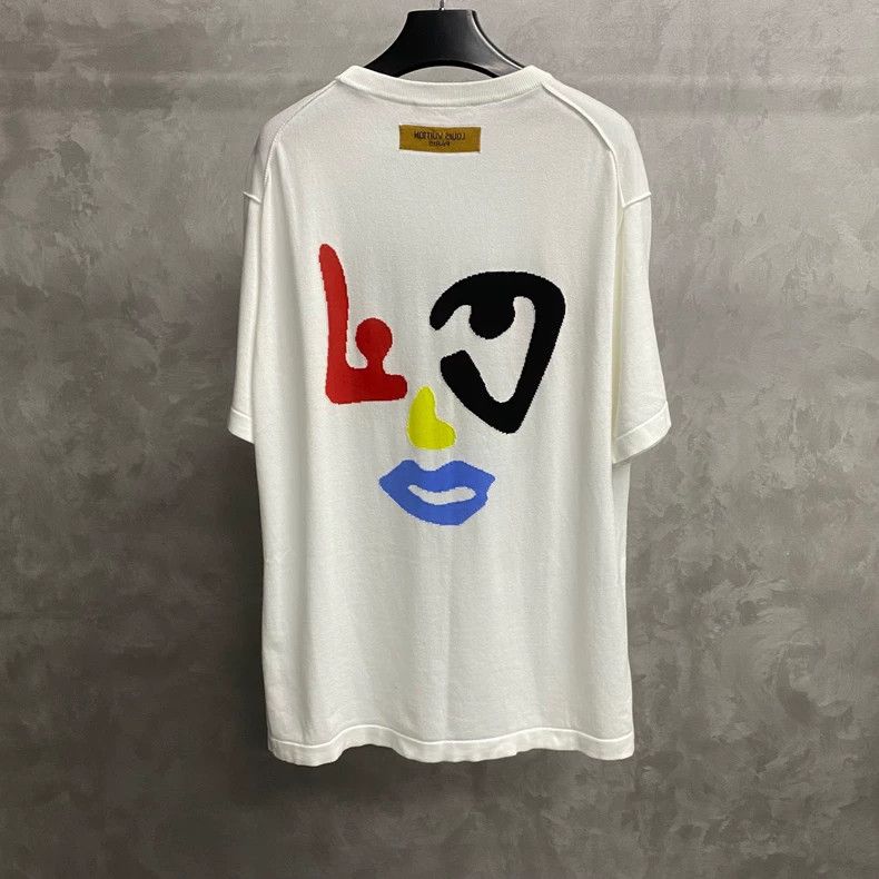 Louis Vuitton Louis Vuitton White geometric knit logo short sleeve Size US XL / EU 56 / 4 - 2 Thumbnail