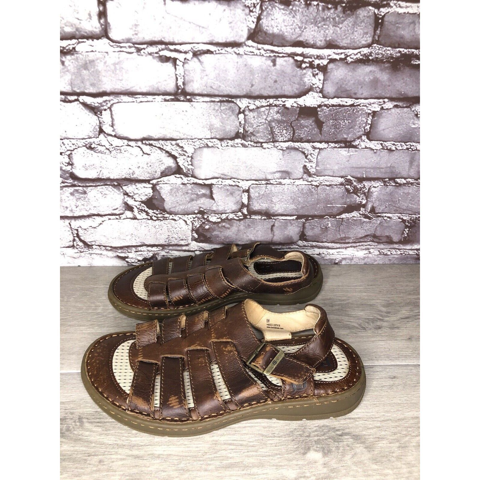 Born Born Brown Leather Fisherman Casual Adjustable Strap Sandals Size US 8 / EU 41 - 1 Thumbnail