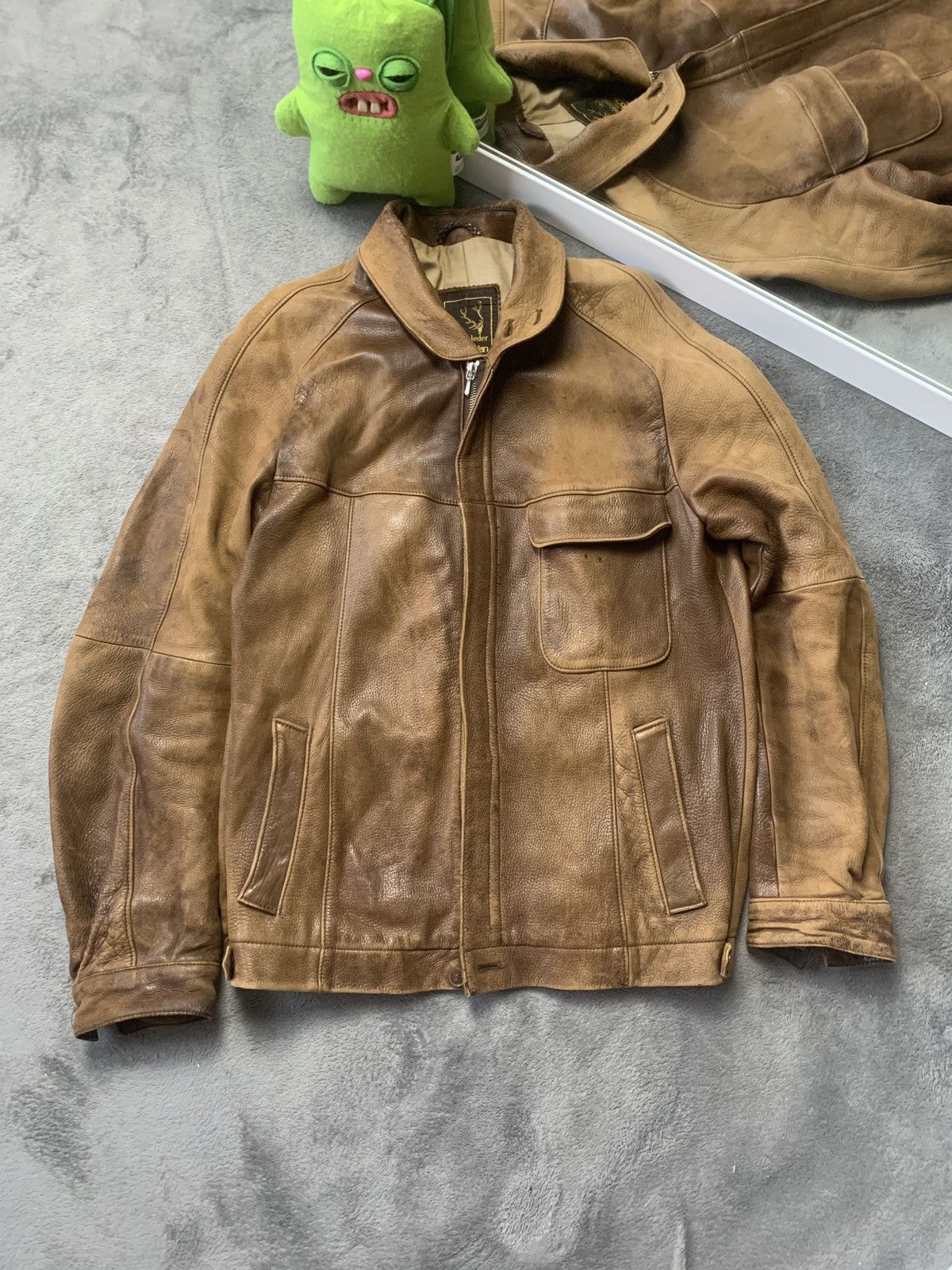 Genuine Leather × Vintage Vintage Brown Long Leather Coat Hirschleder VON TedColohn Size US M / EU 48-50 / 2 - 1 Thumbnail