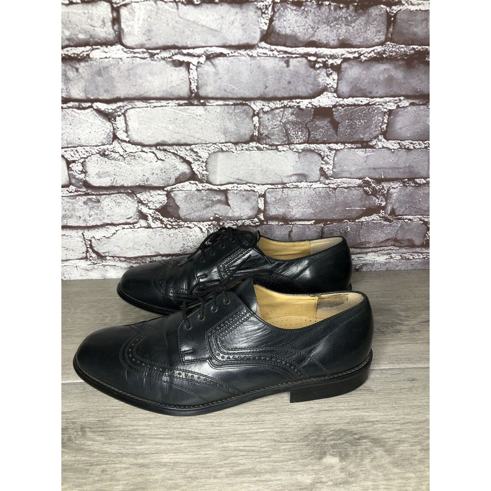 Other M. JOHN Classic Blue Leather Wingtip Oxford Lace Dress Shoes Size US 10 / EU 43 - 6 Thumbnail