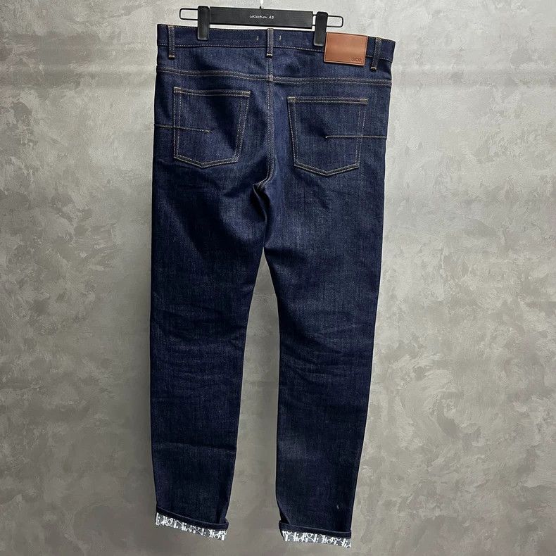 Dior The latest blue washed old mid-waist zipper straight jeans Size US 33 - 4 Thumbnail