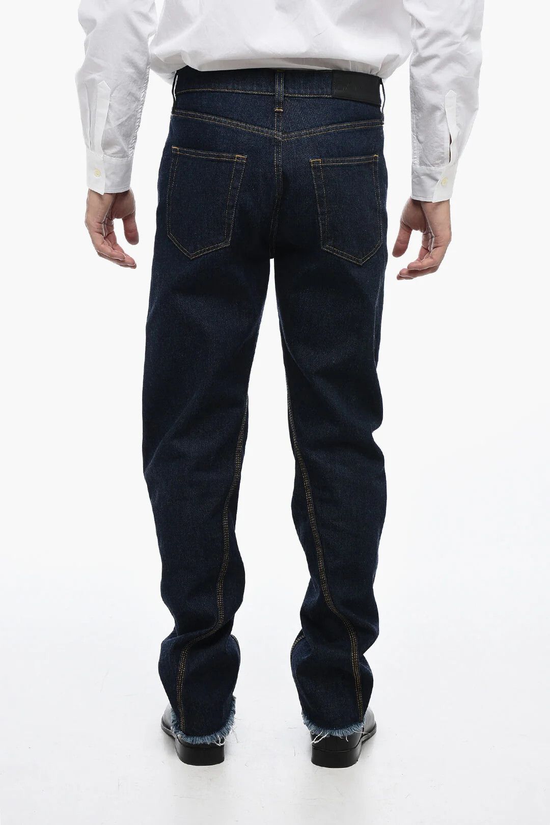 Lanvin og1mm0426 Straight Fit Frayed Jeans in Blue Size US 30 / EU 46 - 2 Thumbnail