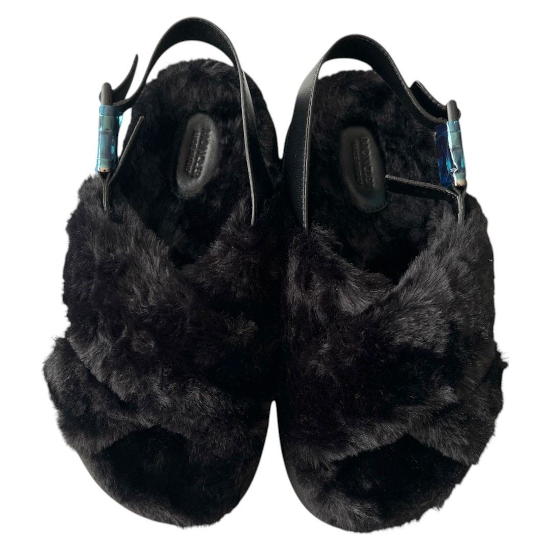 Moncler MONCLER Solarisse Faux Fur Slingback Sandals, IT37/US7 Size US 7 / IT 37 - 4 Thumbnail